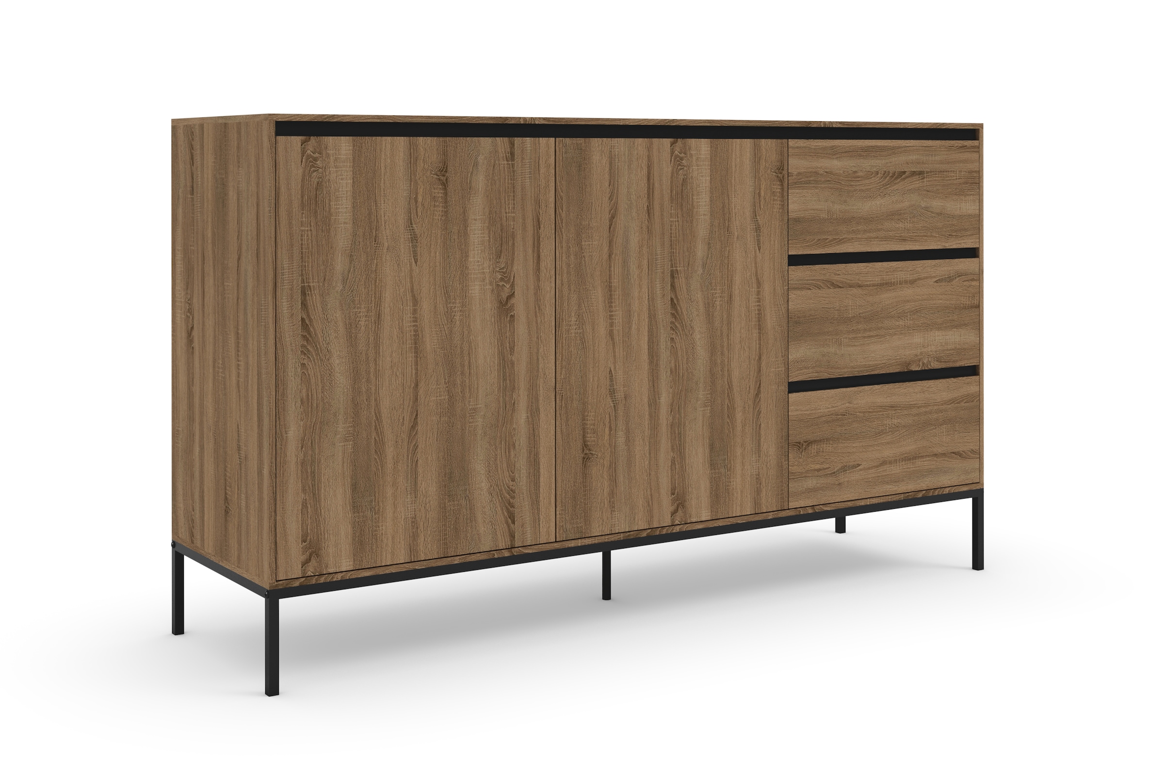 INOSIGN Sideboard "Bari", Kommode mit 2 Türen und 3 Schubkästen, Breite 140 günstig online kaufen