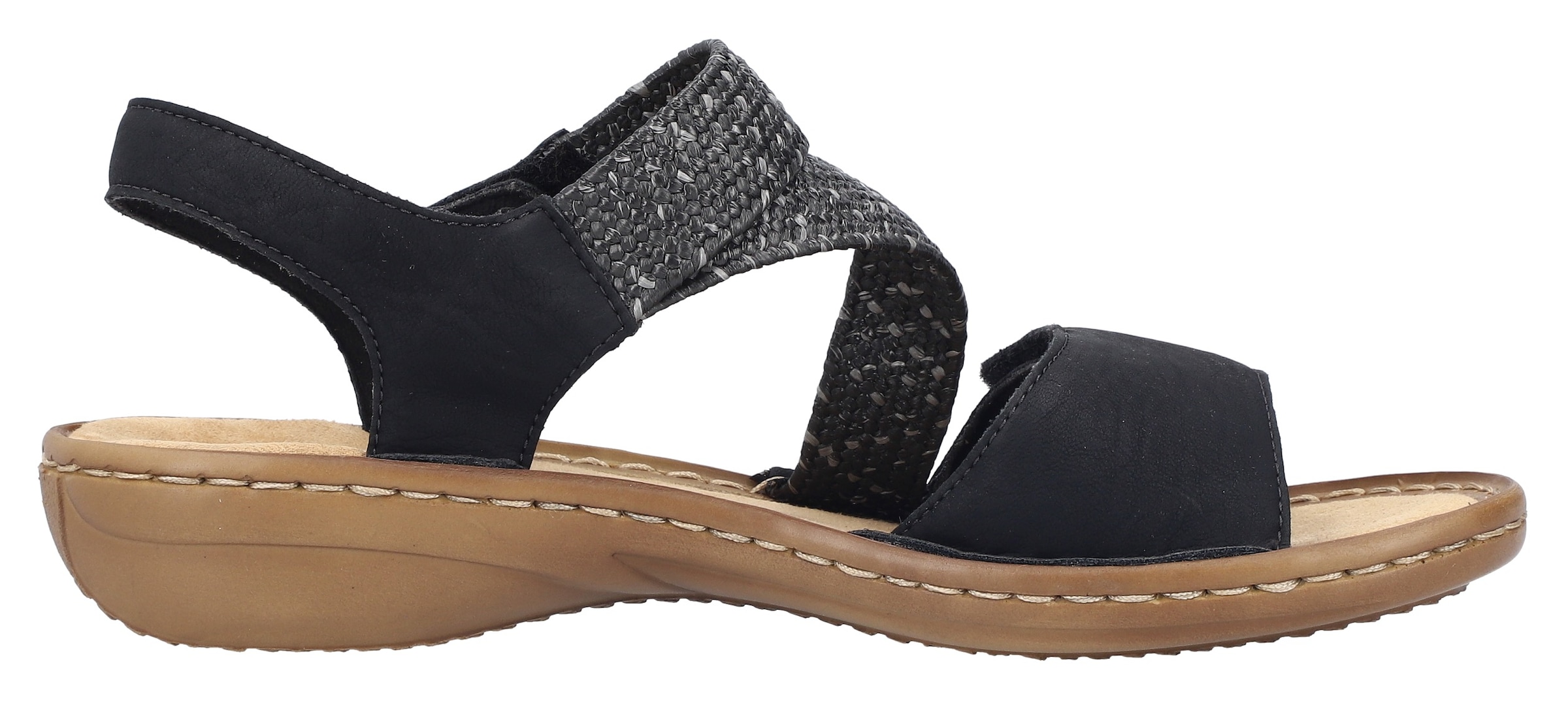 Rieker Sandale, Sommerschuh, Sandalette, Urlaubschuh mit Klettverschlüsse