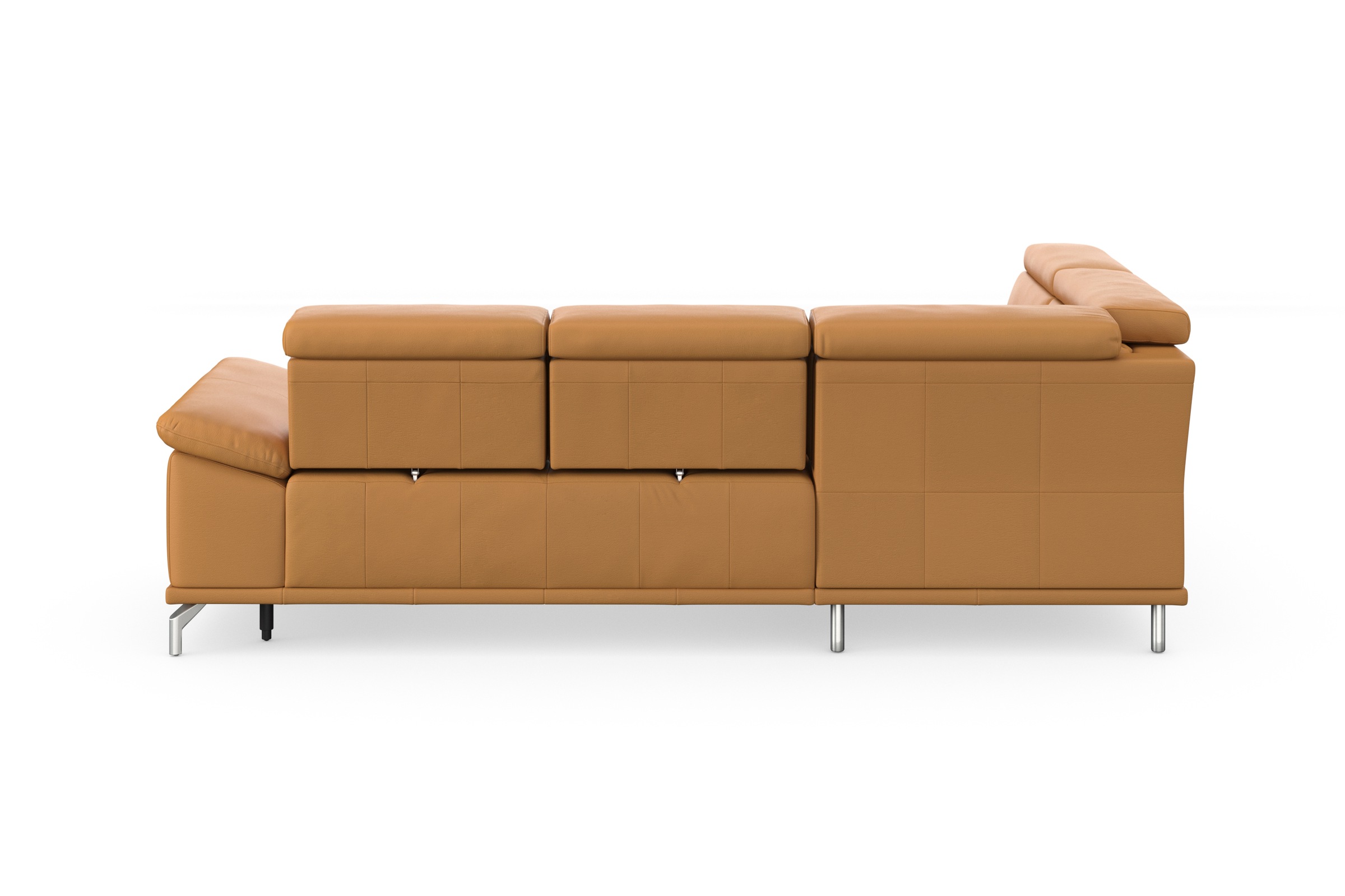 Ecksofa SIT & MORE "Cabrio L-Form, B: 274 cm, mit Sitztiefen-, Arm- & Kopfteilverstellung", gelb (curry), B:274cm H:87cm T:230cm, Sofas, Ecksofa, 3 Nierenkissen, Federkern, optional Bettfunktion und Stauraum 6