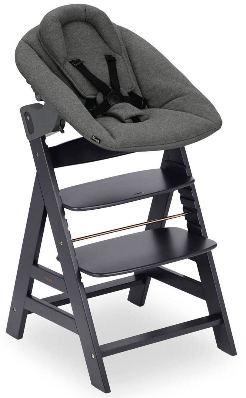 Hochstuhl »Alpha Newborn Set Plus, Dark Grey«, mit Newborn Aufsatz; FSC® - schützt...