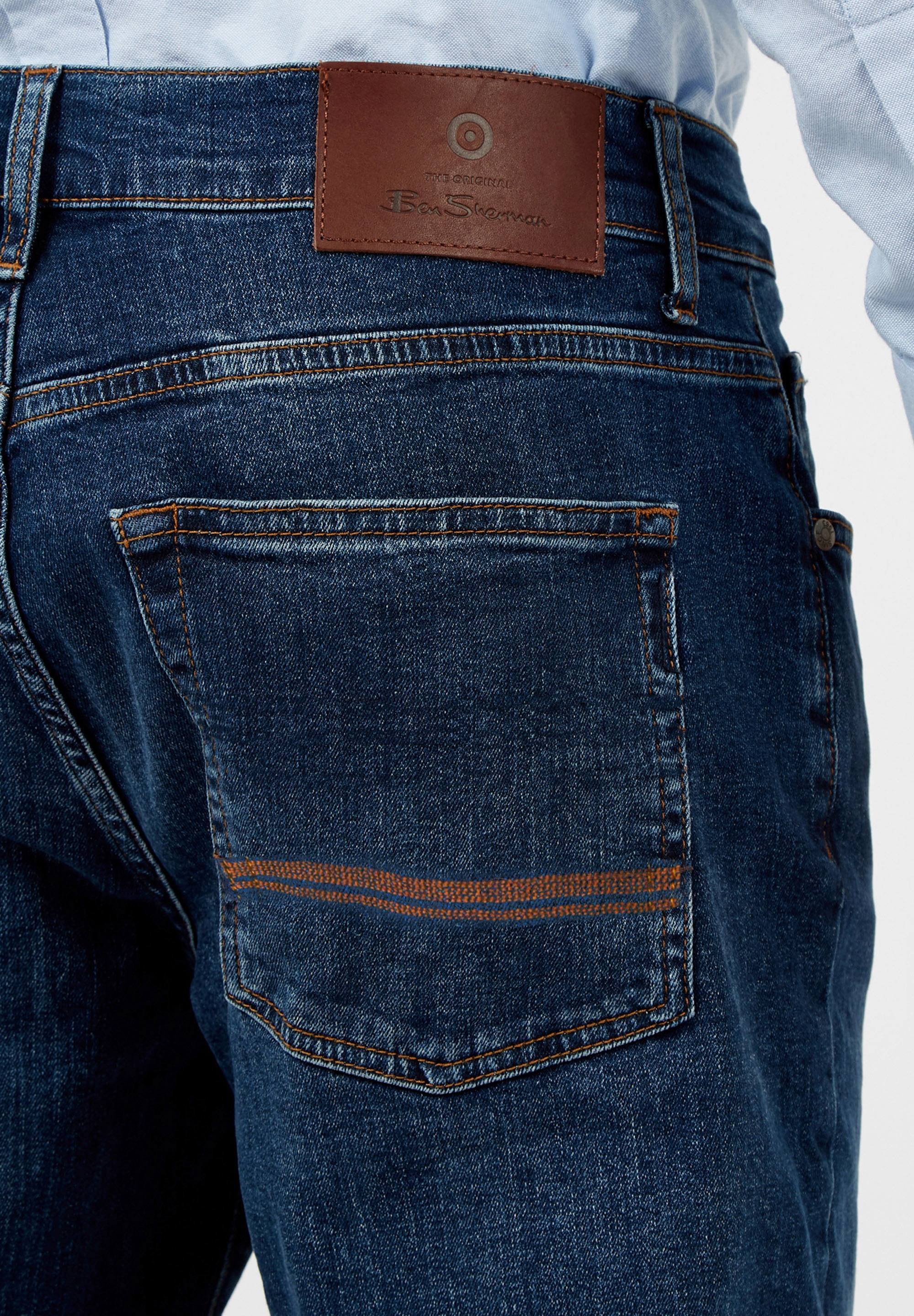 Ben Sherman Straight-Jeans »Straight Stonewash Jean«, Gerade geschnittene schwarzgewaschene Jeans