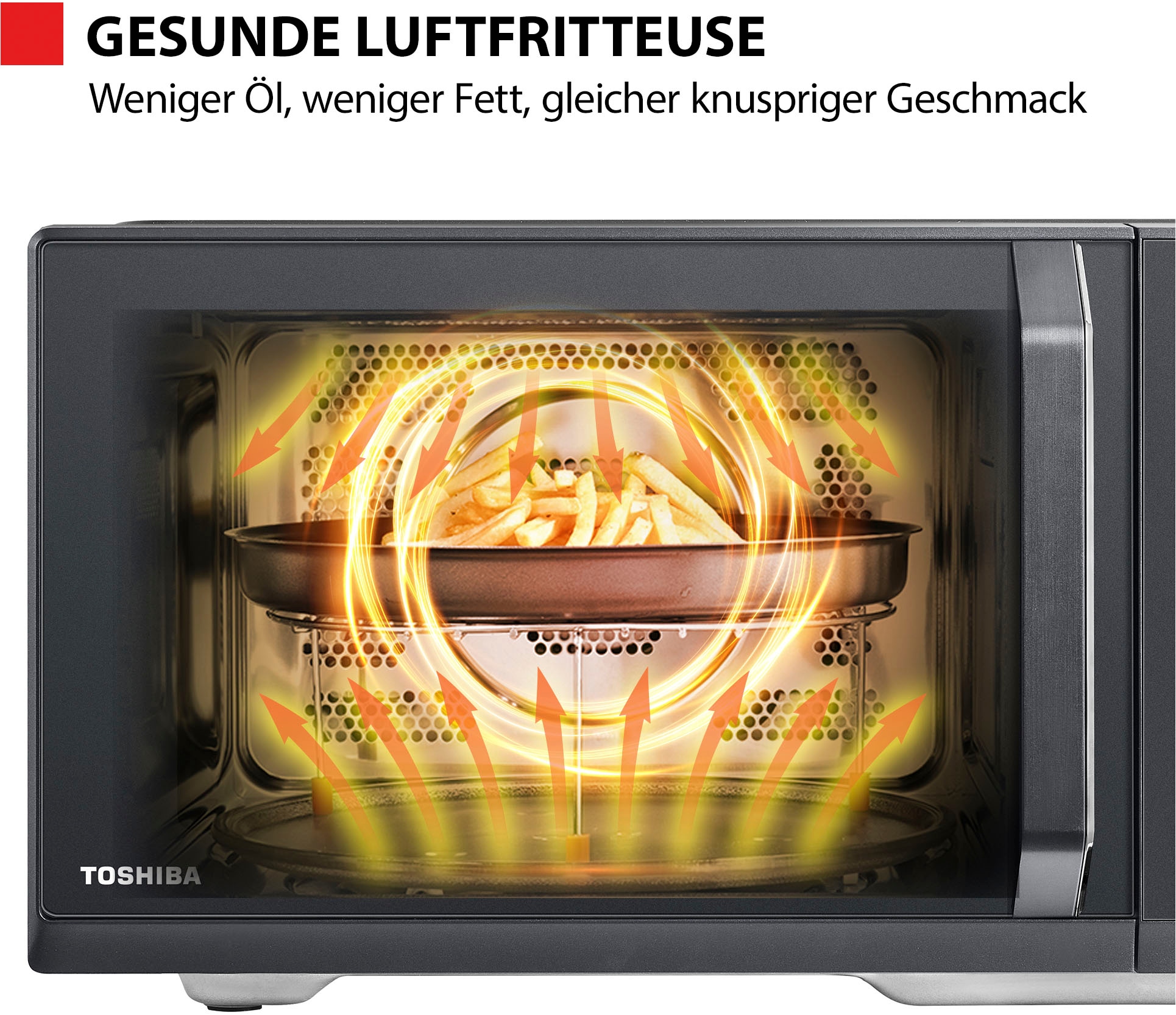 Toshiba Mikrowelle »MW3-AC26SFI(MG)«, Mikrowelle-Grill-Heißluft, 4-in-1 Kombi Mikrowelle mit Grill
