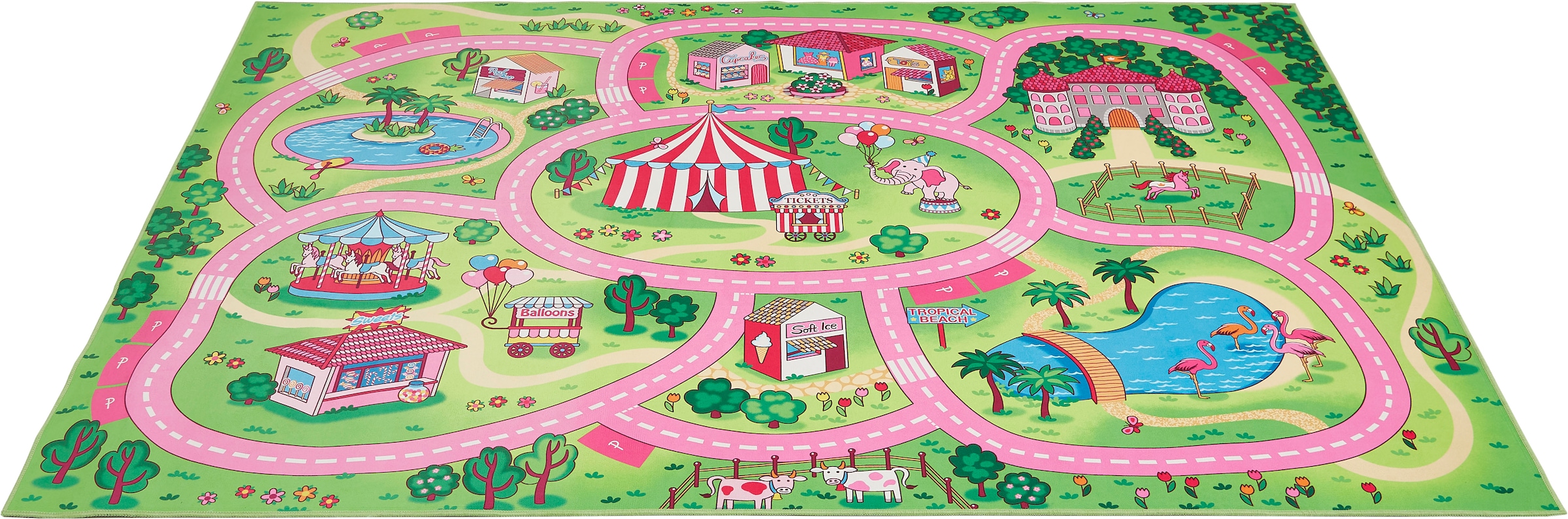 Andiamo Kinderteppich »Street«, rechteckig, 5 mm Höhe, Straßen-Spiel-Teppich, weiche Spielunterlage, rutschhemmend