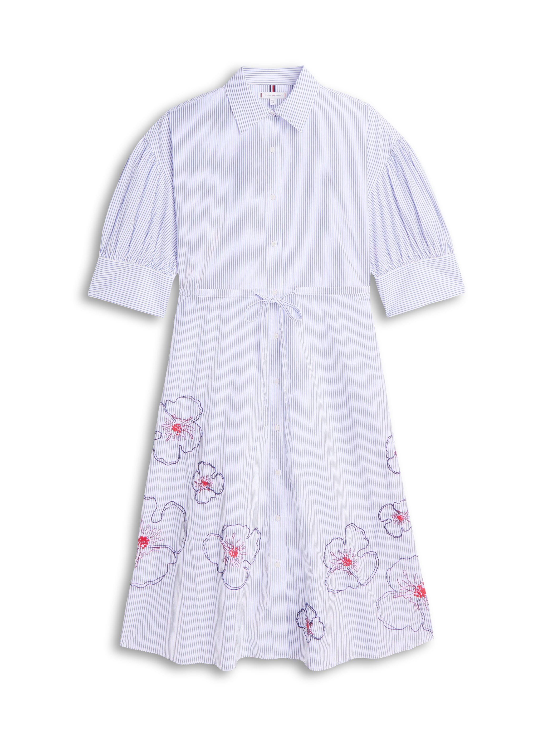 Tommy Hilfiger Hemdblusenkleid »EMBROIDERED POPLIN SHIRT DRESS« mit Spaghetti-Trägern zum Binden