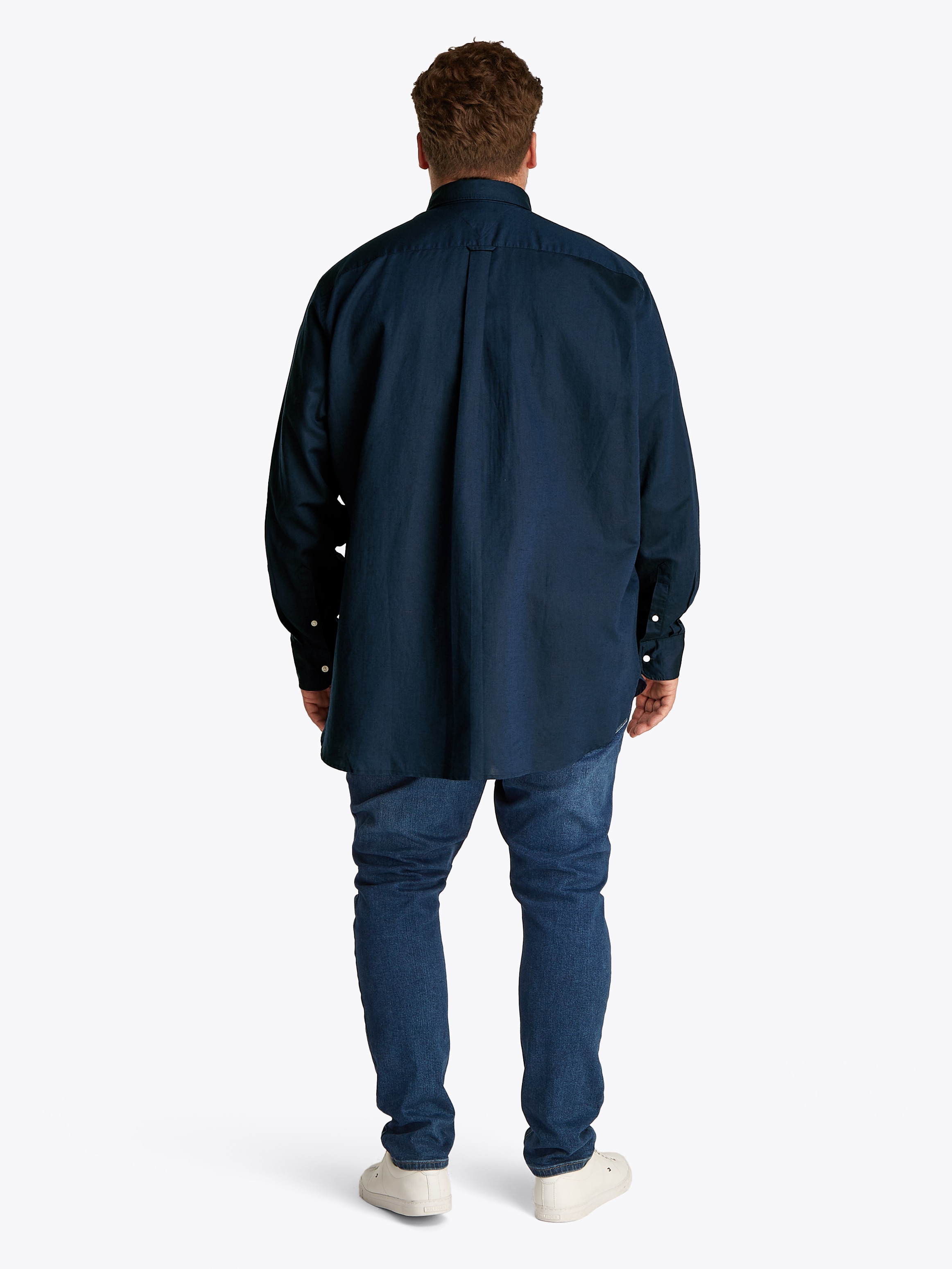 Tommy Hilfiger Big & Tall Langarmhemd »BT-LINEN BLEND SOLID«, Große Größen