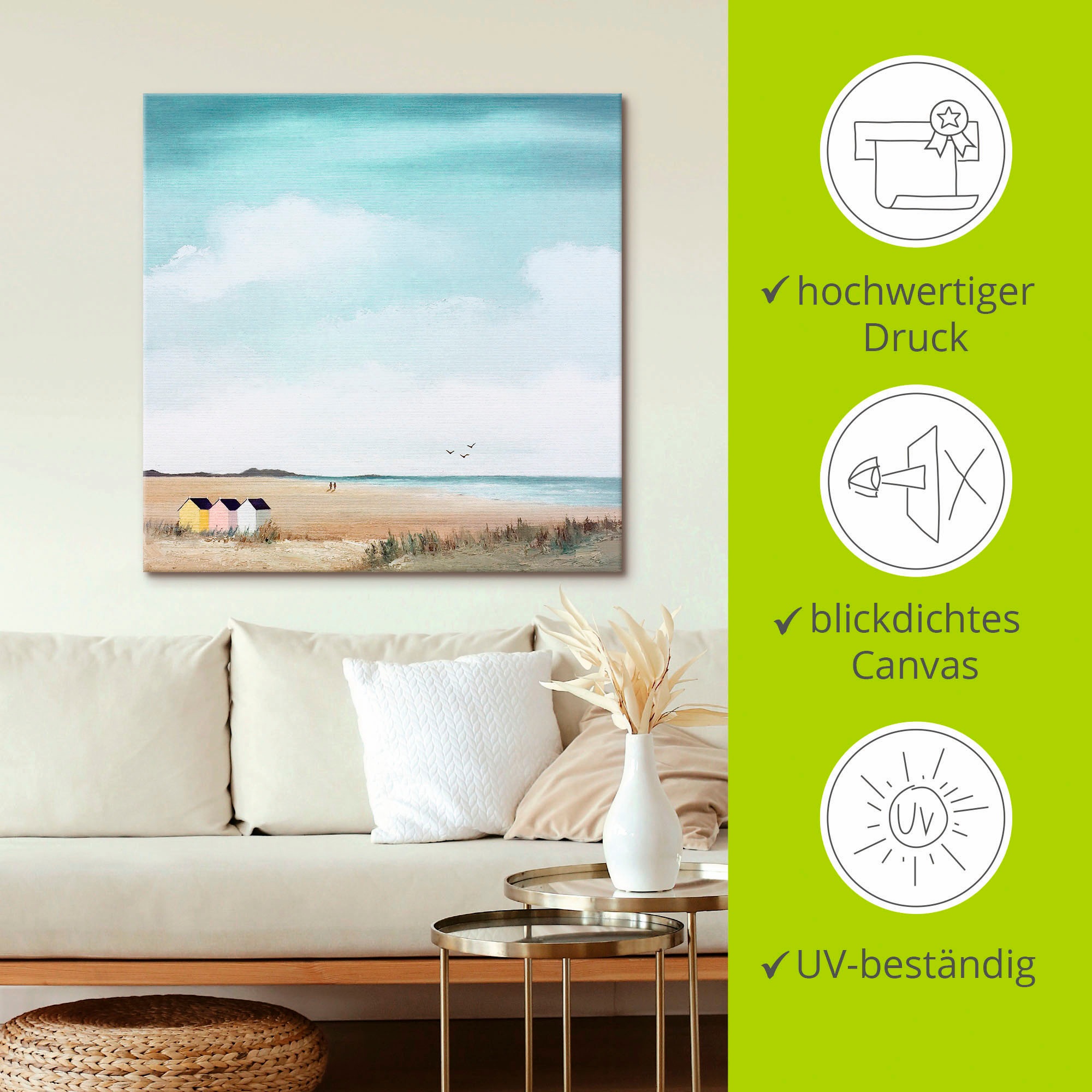 Artland Wandbild »Sonniger Morgen III«, Strand, (1 St.), als Leinwandbild, Poster in verschied. Größen