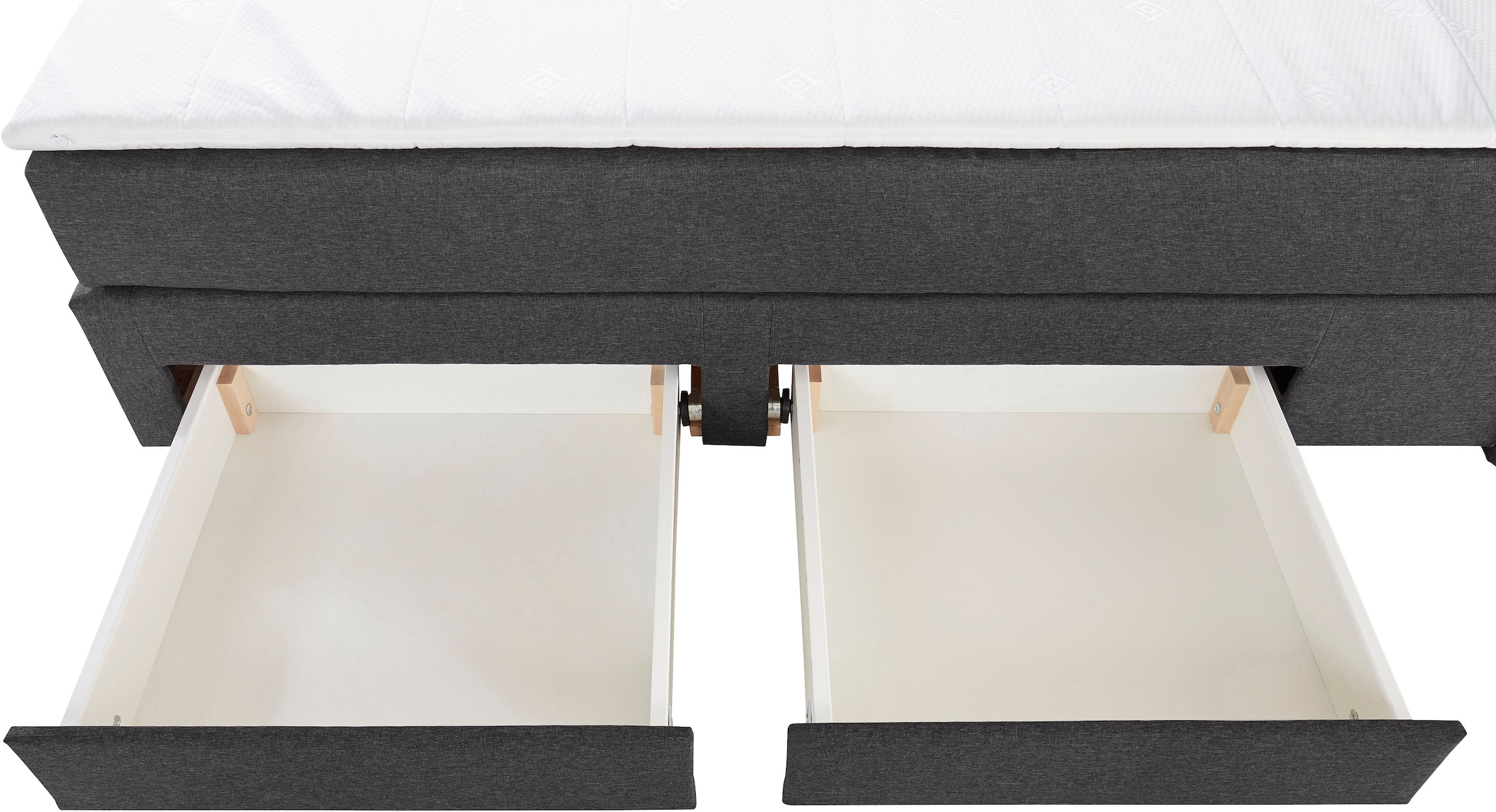 Home affaire Boxbett »Luan« Schubkästen, LED-Beleuchtung und Topper, in Breite 120 cm und 180 cm
