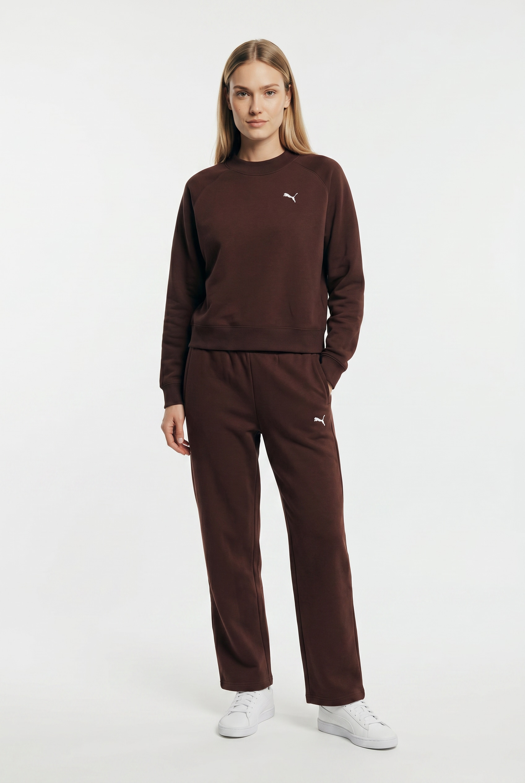 PUMA Trainingsanzug »LOUNGEWEAR STANDARD SWEAT SUITT FL CL« 2 zweiteiliges Set, mit Langarm-Oberteil, aus Baumwolle und Polyester
