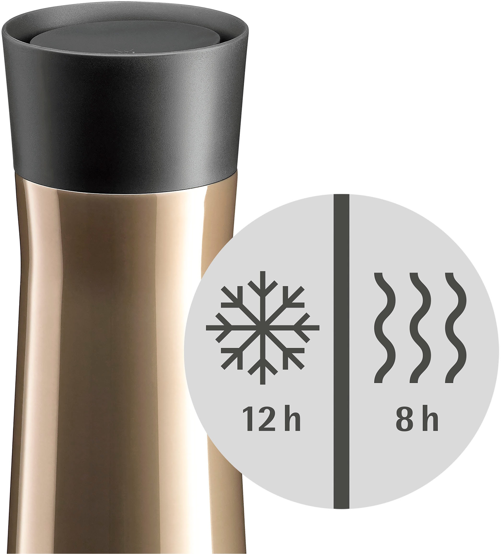 WMF Thermobecher »Impulse«, doppelwandiger Edelstahl, 8h warm und 12h kalt, 360°-Trinköffnung