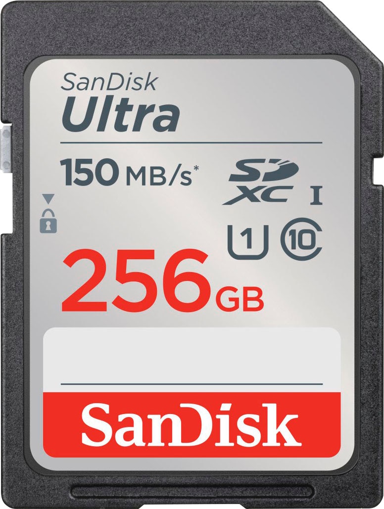 SANDISK Speicherkarte "Ultra SDXC", 256 GB, schwarz, Speicherkarten