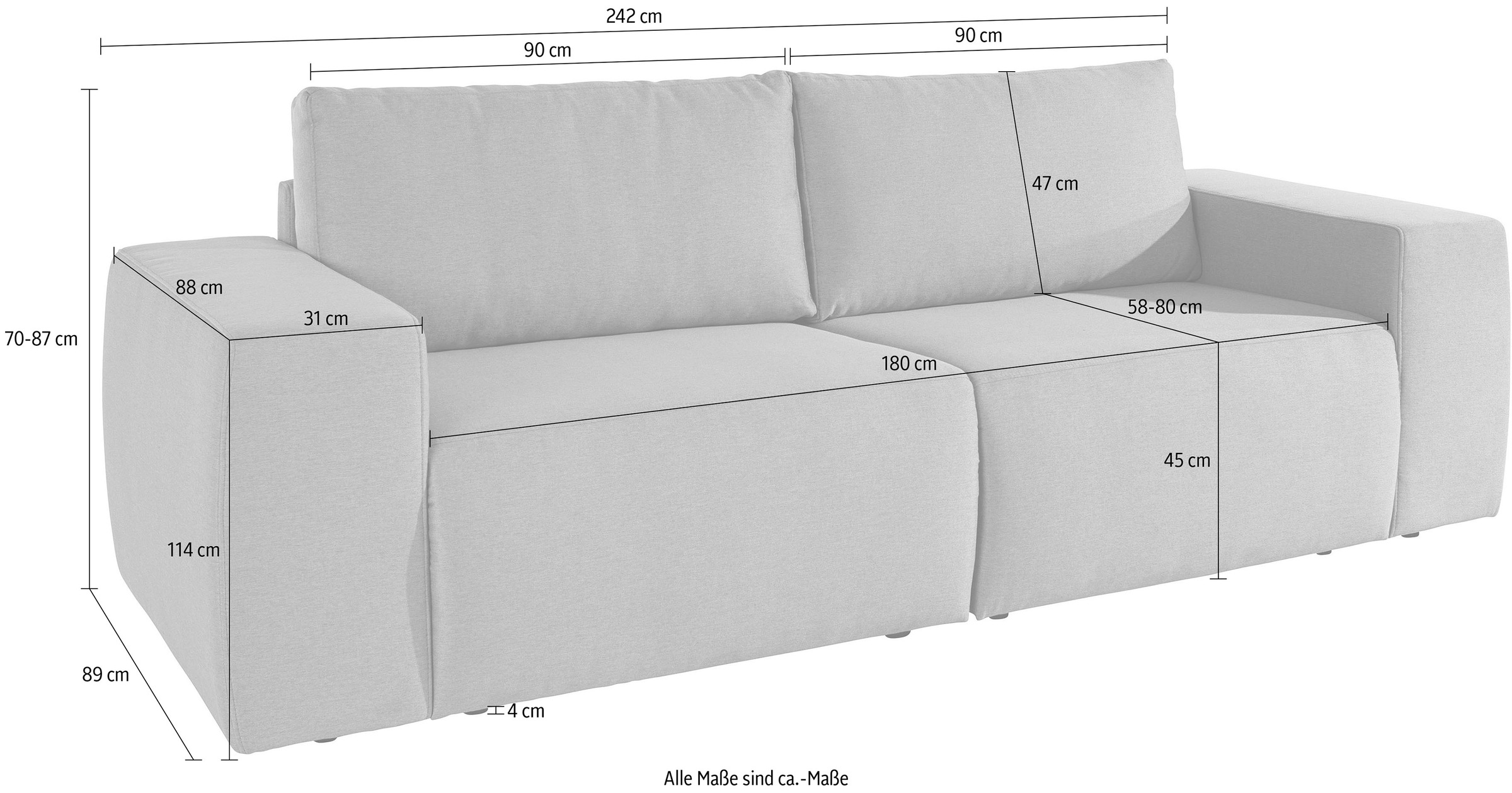 LOOKS by Wolfgang Joop Big-Sofa »LooksII« geradlinig und komfortabel