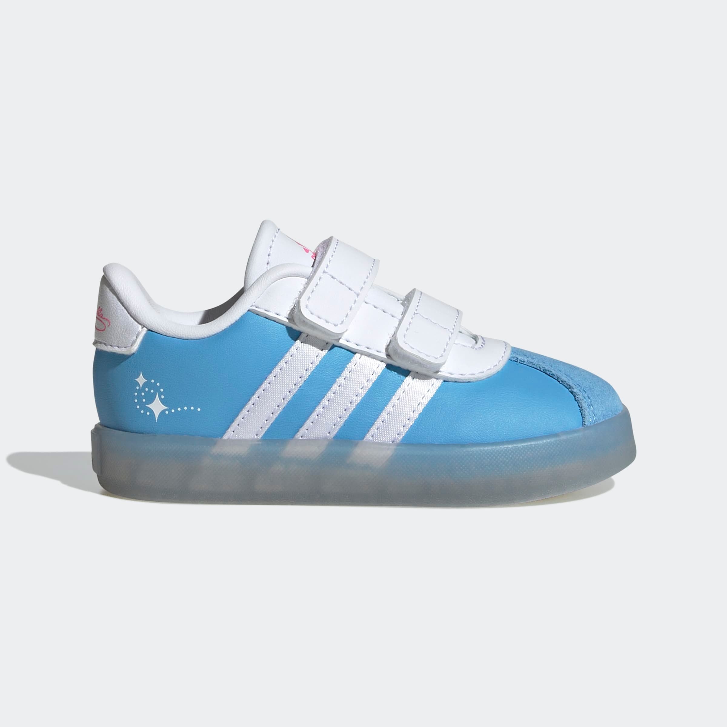 Sneaker ADIDAS SPORTSWEAR "ADIDAS DISNEY CINDERELLA VL COURT 3.0 KIDS", Mädchen, Gr. 23, weiß (semi blau burst, cloud weiß, lucid pink), Schuhe Sneaker, für Kinder 2