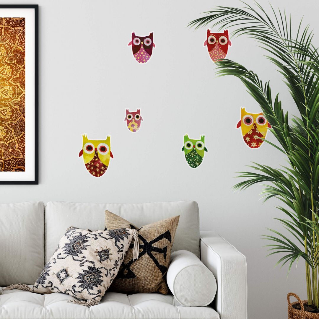 Wall-Art Wandtattoo »Märchenhaft bunte Eulen St.) bestellen | Familie«, BAUR (1