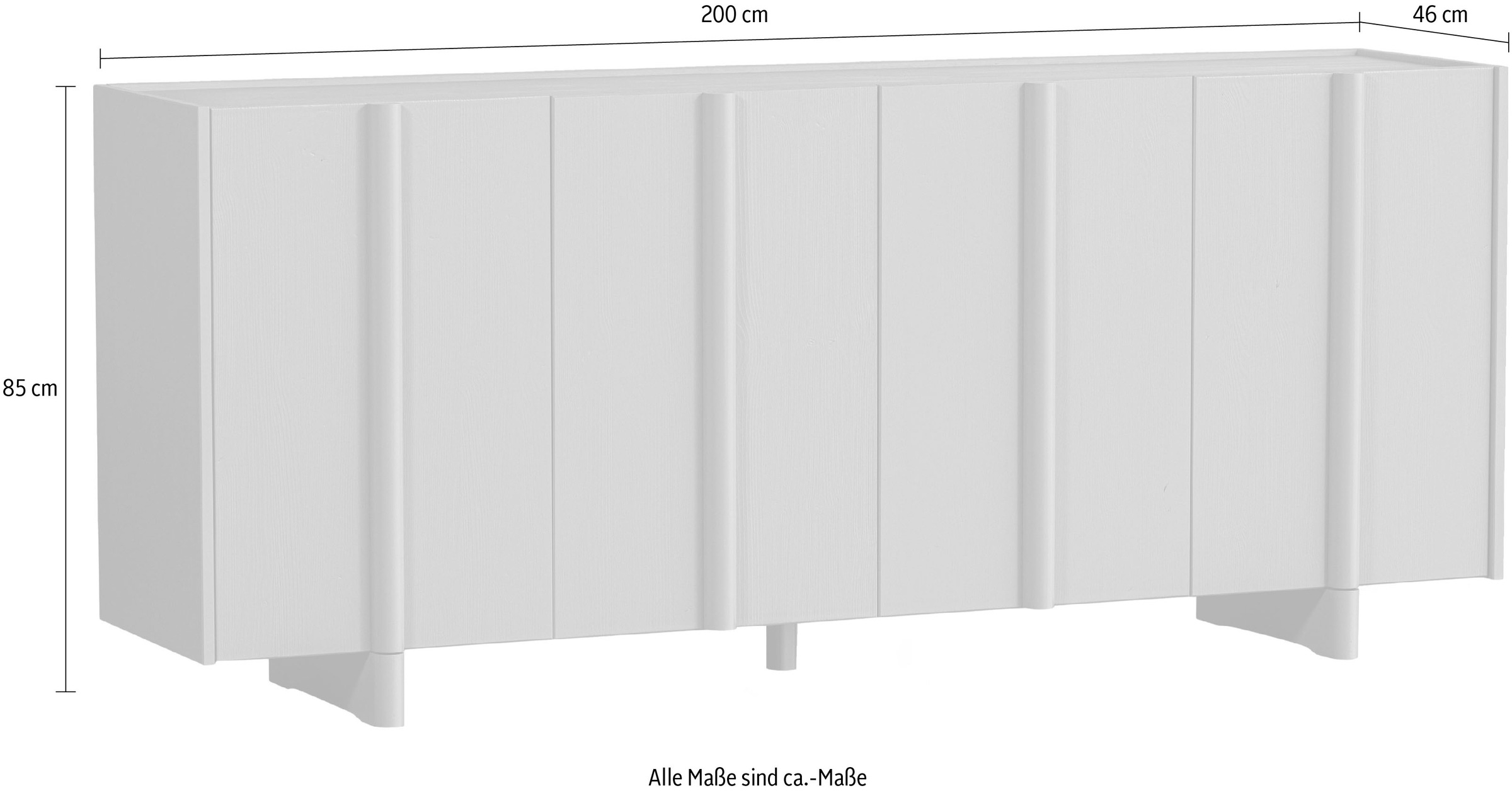 WOOOD Mehrzweckschrank, H 85 cm x B 200 cm x T 46 cm