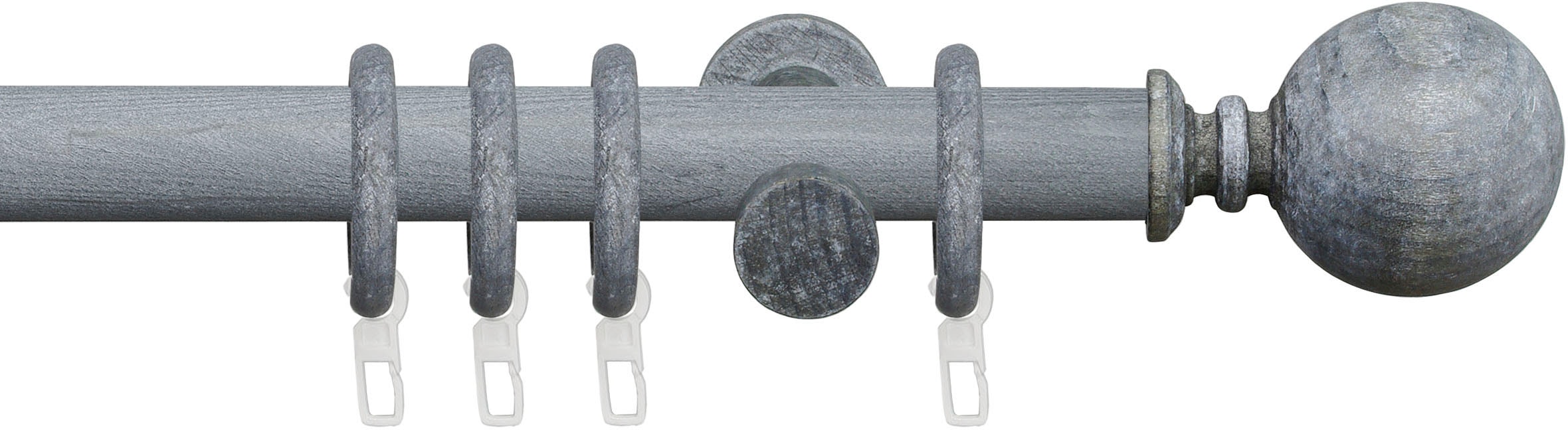 Liedeco Gardinenstange »Stilgarnitur 28 mm Kugel«, 1 läufig-läufig, Fixmaß, Gardinenstange Komplett