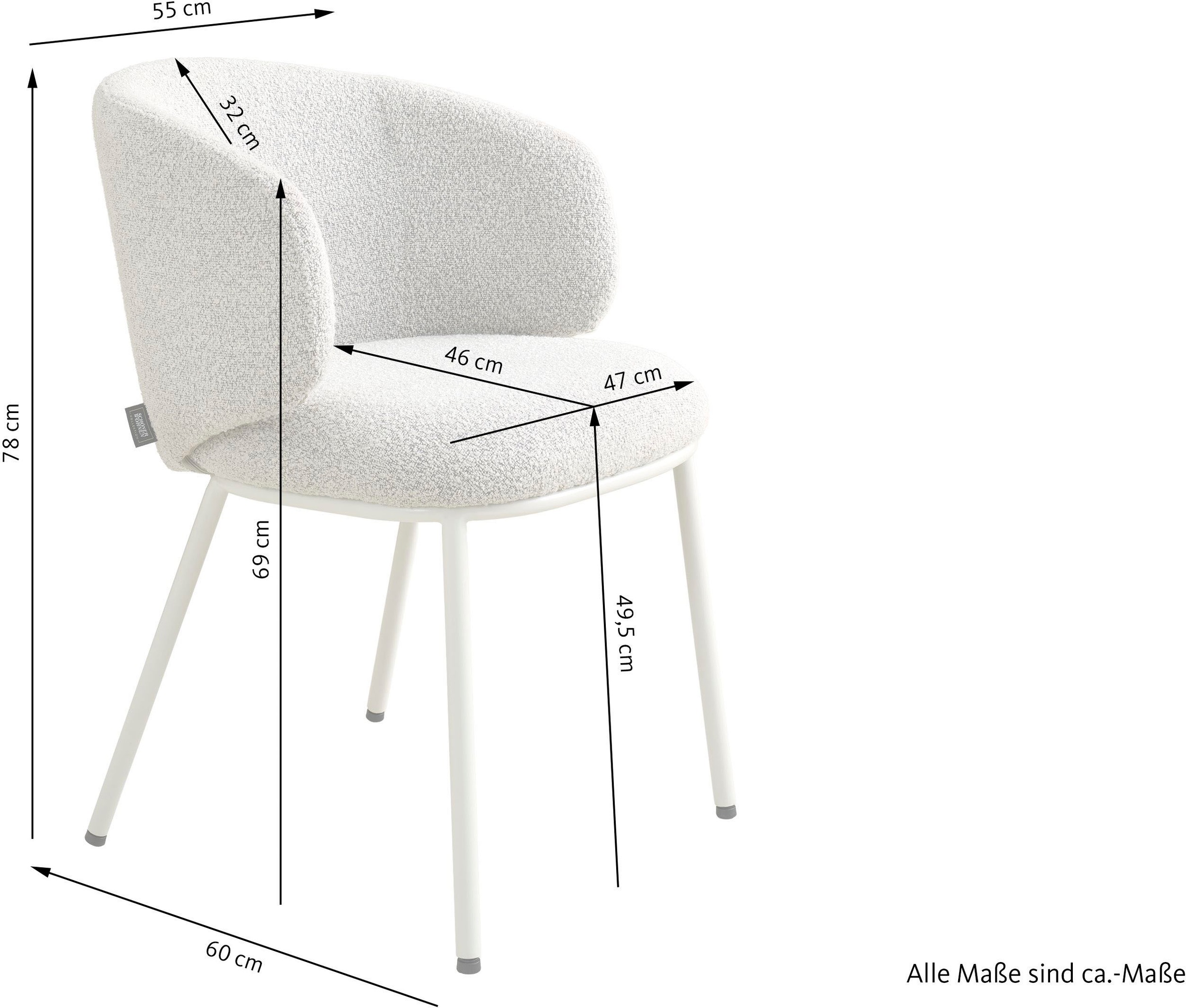 SCHÖNER WOHNEN-Kollektion Esszimmerstuhl »SUNJA« () 1 Stk.Bezug Bouclé, Untergestell Metall pulverbeschichtet