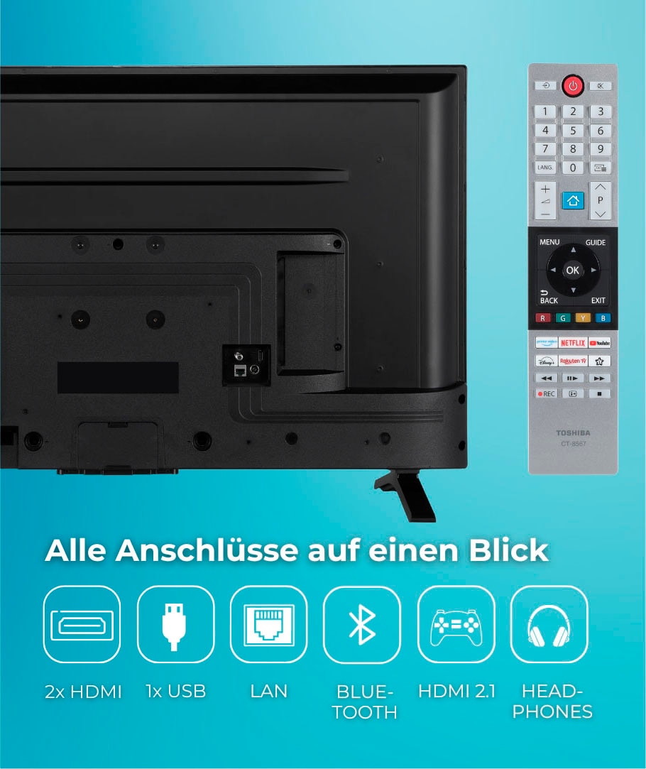 Toshiba DLED-Fernseher »43LV2F63DA« 108 cm/43 ″ Full HD Smart-TV