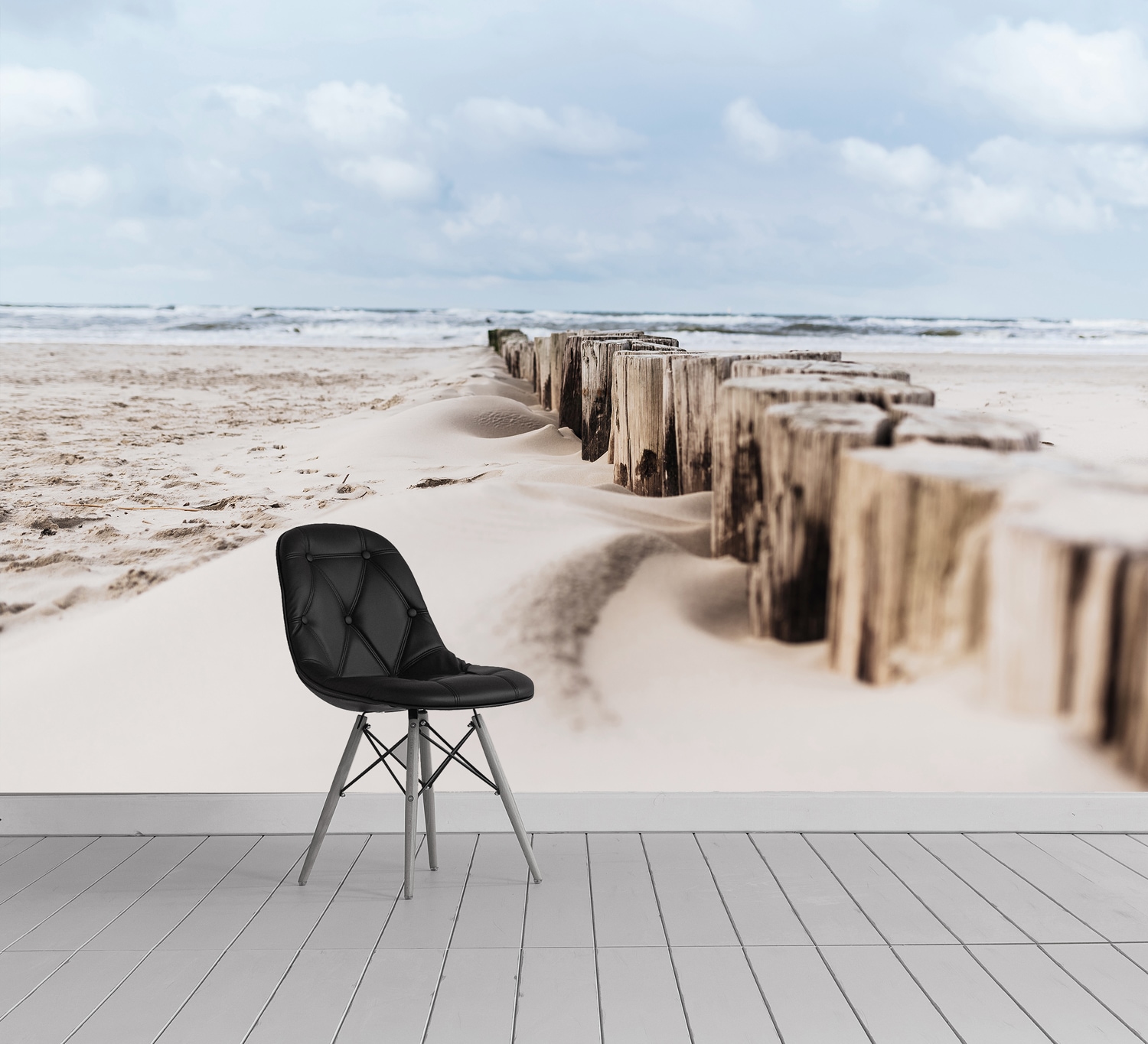 queence Fototapete "Sylt" Meer Motiv Strand bedruckt realistisch glatt Wandpaneele, selbstklebend, Tapete, Sticker, Wanddeko, XXL-Fotomotiv