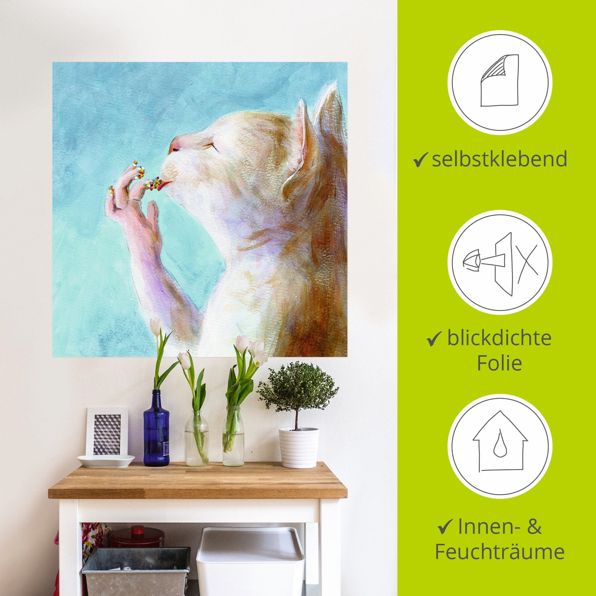 Artland Wandbild »Naschkatze«, Haustiere, (1 St.), als Leinwandbild, Poster, Wandaufkleber in verschied. Größen