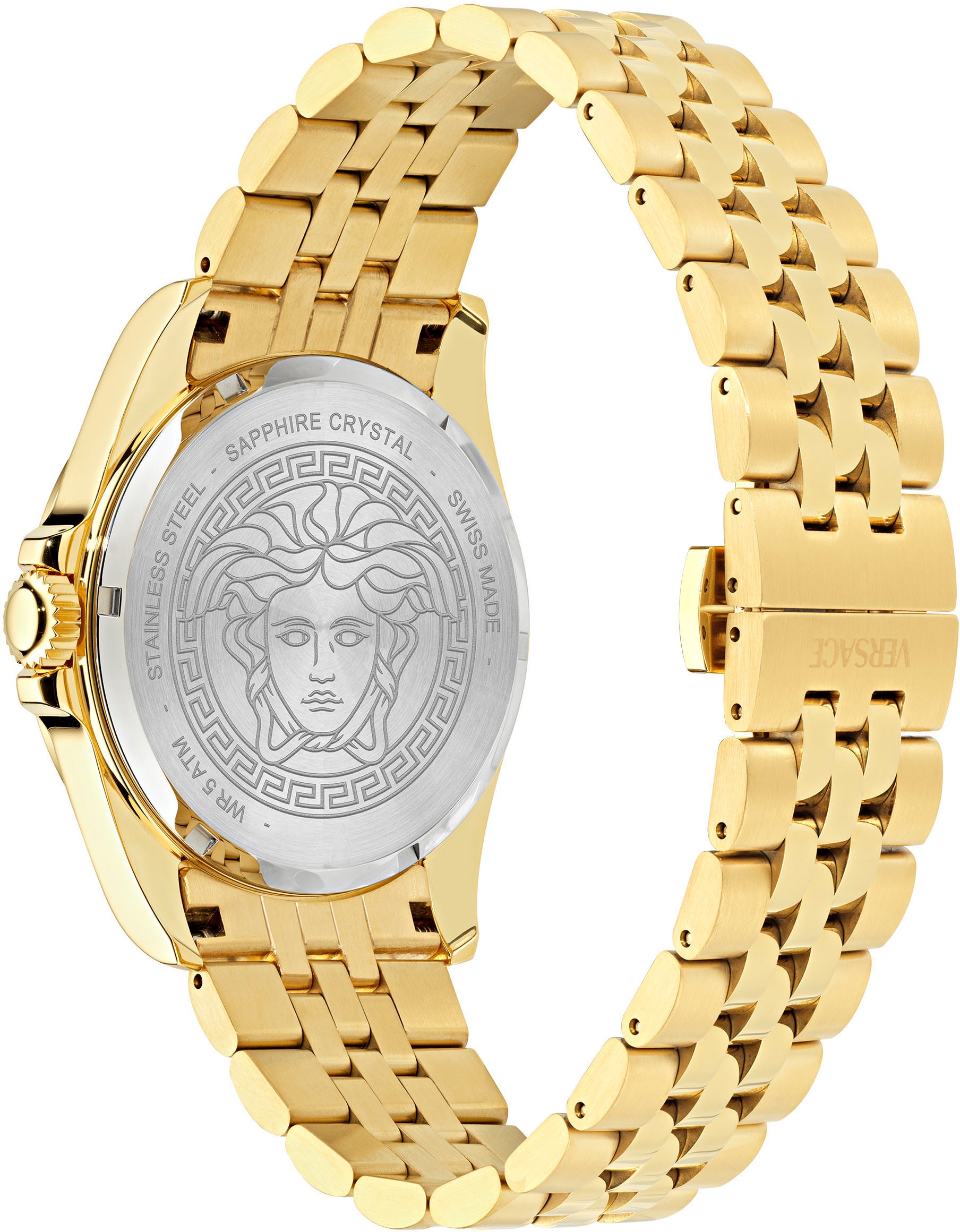 Versace Quarzuhr »VERSACE ANTEO«, Armbanduhr, Herrenuhr, Swiss Made, Saphirglas, Edelstahlarmband, Datum