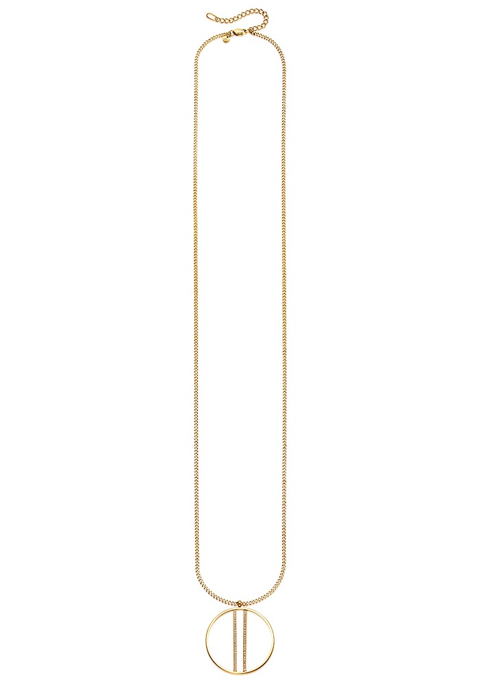 HECHTER PARIS Kette mit Anhänger »Schmuck Geschenk Edelstahl Halskette Kreis Rund Stäbchen«, mit Topas
