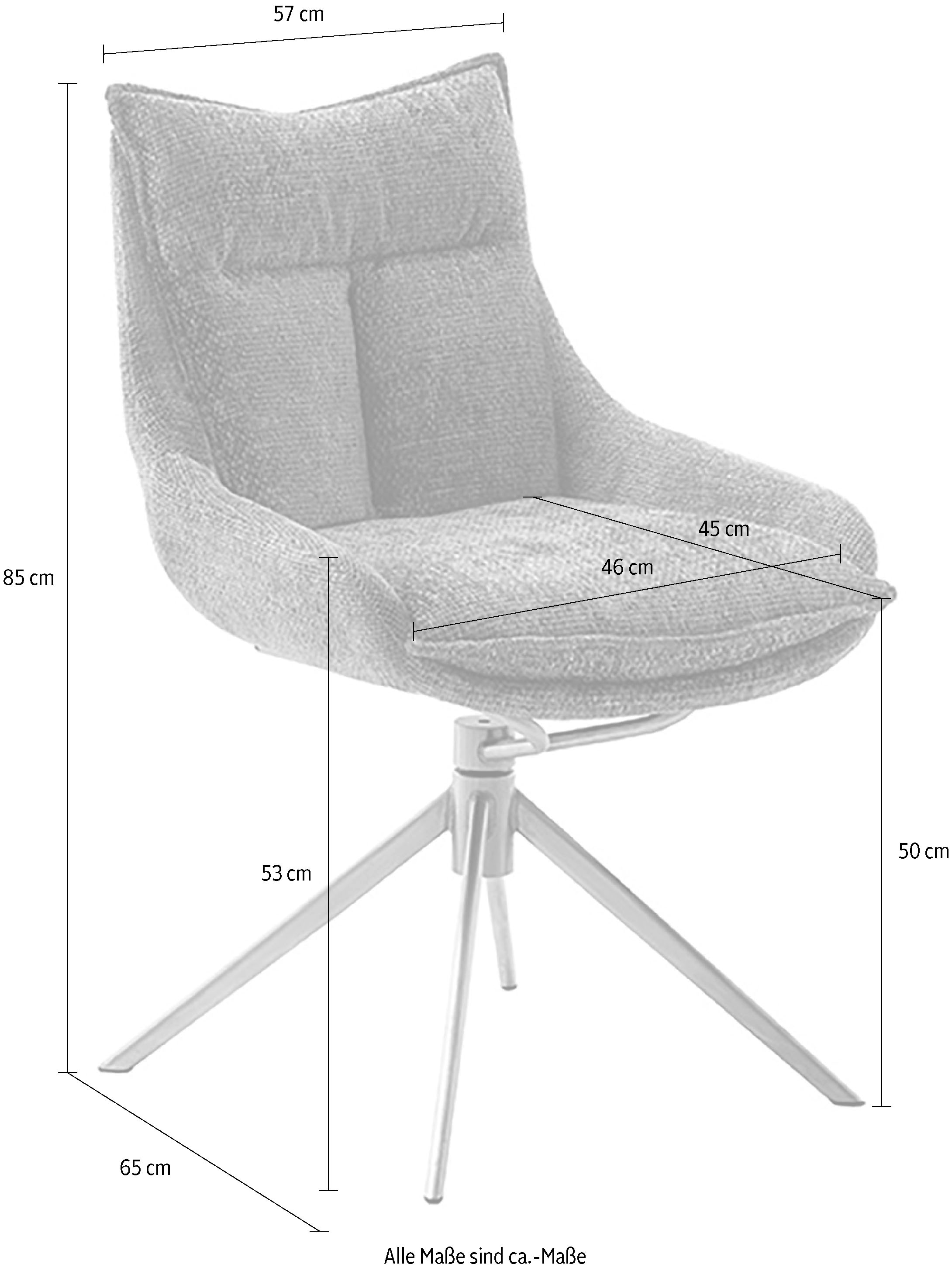 MCA furniture Esszimmerstuhl, Strukturstoff, (2er-Set), drehbar 360°, Dreh- & Schwingfunktion, Belastbarkeit 120 kg