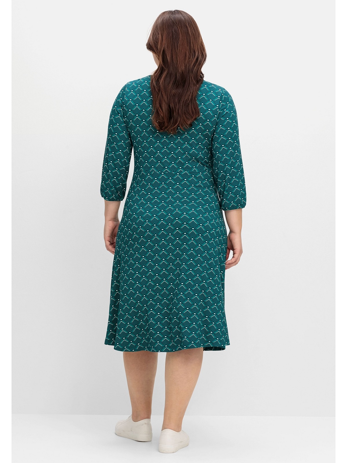 sheego by Joe Browns A-Linien-Kleid »Große Größen«, mit Herzausschnitt und Grafikprint
