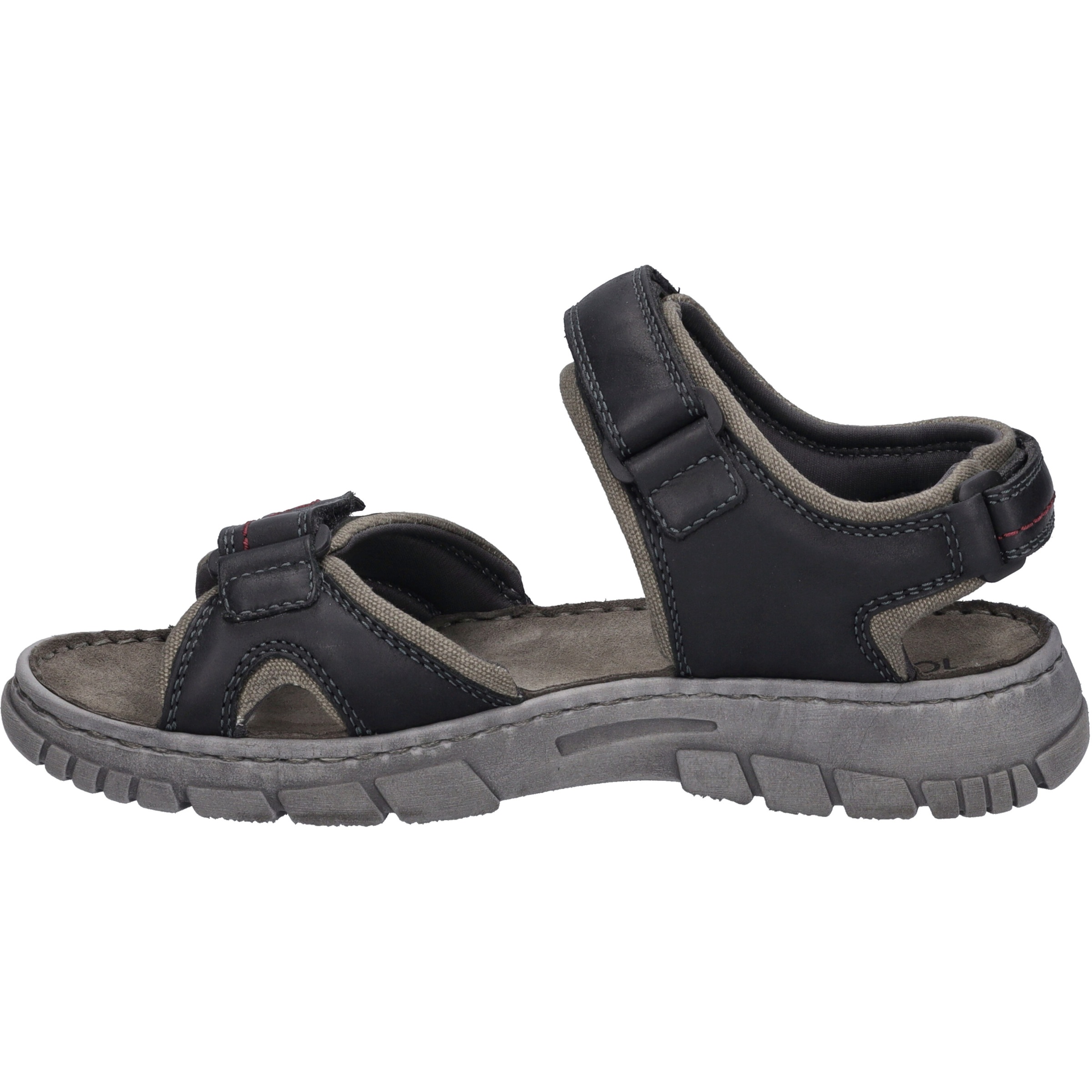 Sandale JOSEF SEIBEL "Brendan 03, schwarz-kombi", Herren, Gr. 42, schwarz (schwarz, kombi), Obermaterial: 80% Rindsleder Leather cow. 20% Textilmaterial TEXMAT., Schuhe Sandale 2