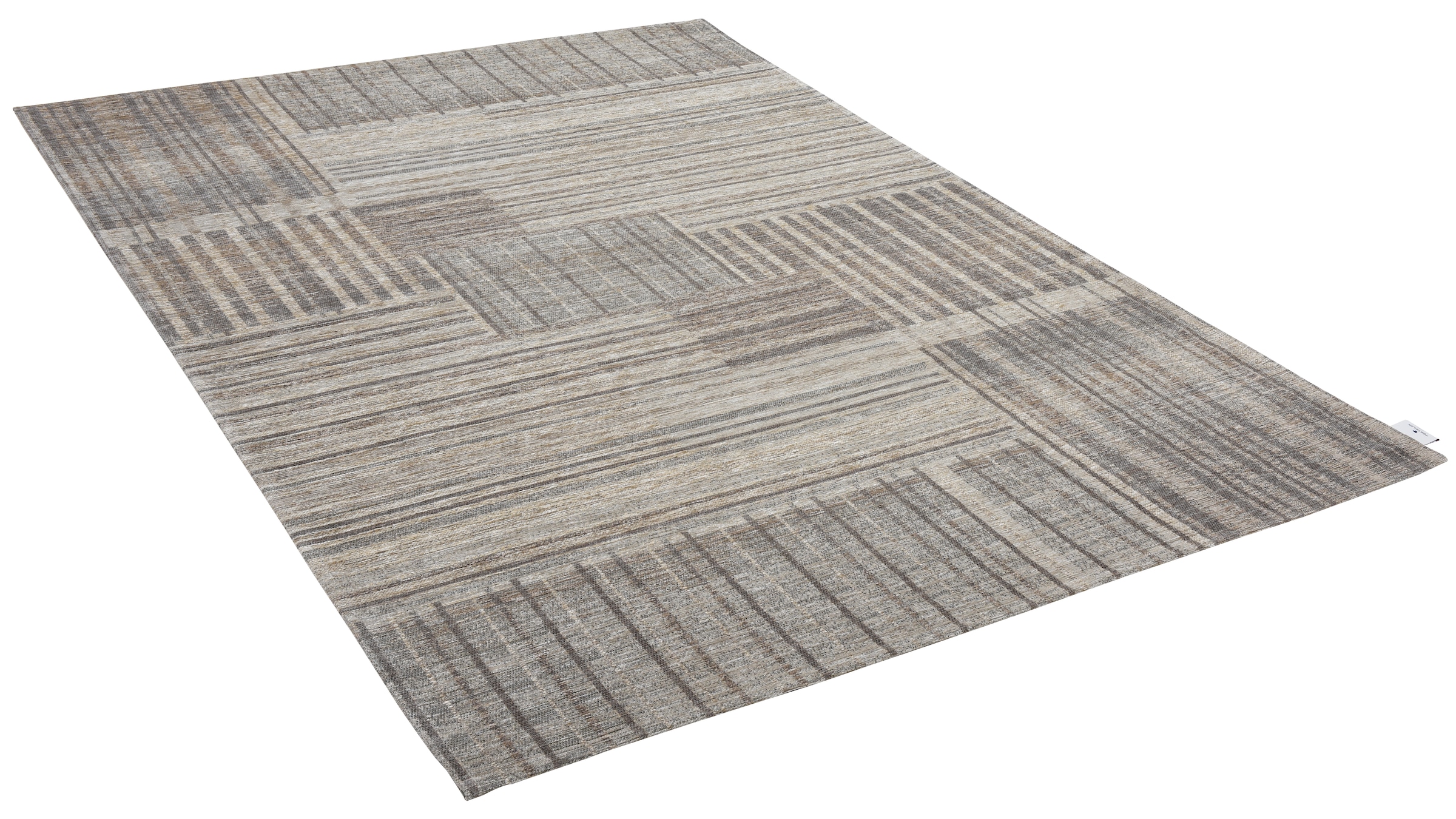 TOM TAILOR HOME Teppich »Stripy Pat«, rechteckig, 5 mm Höhe, Flachgewebe, modernes Patchworkdesign, gestreift, Chenille, Wohnzimmer
