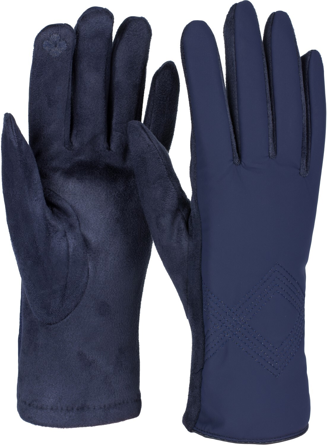 styleBREAKER Fleecehandschuhe "Touchscreen Handschuhe Zick-Zack bestickt" 1 Stk.