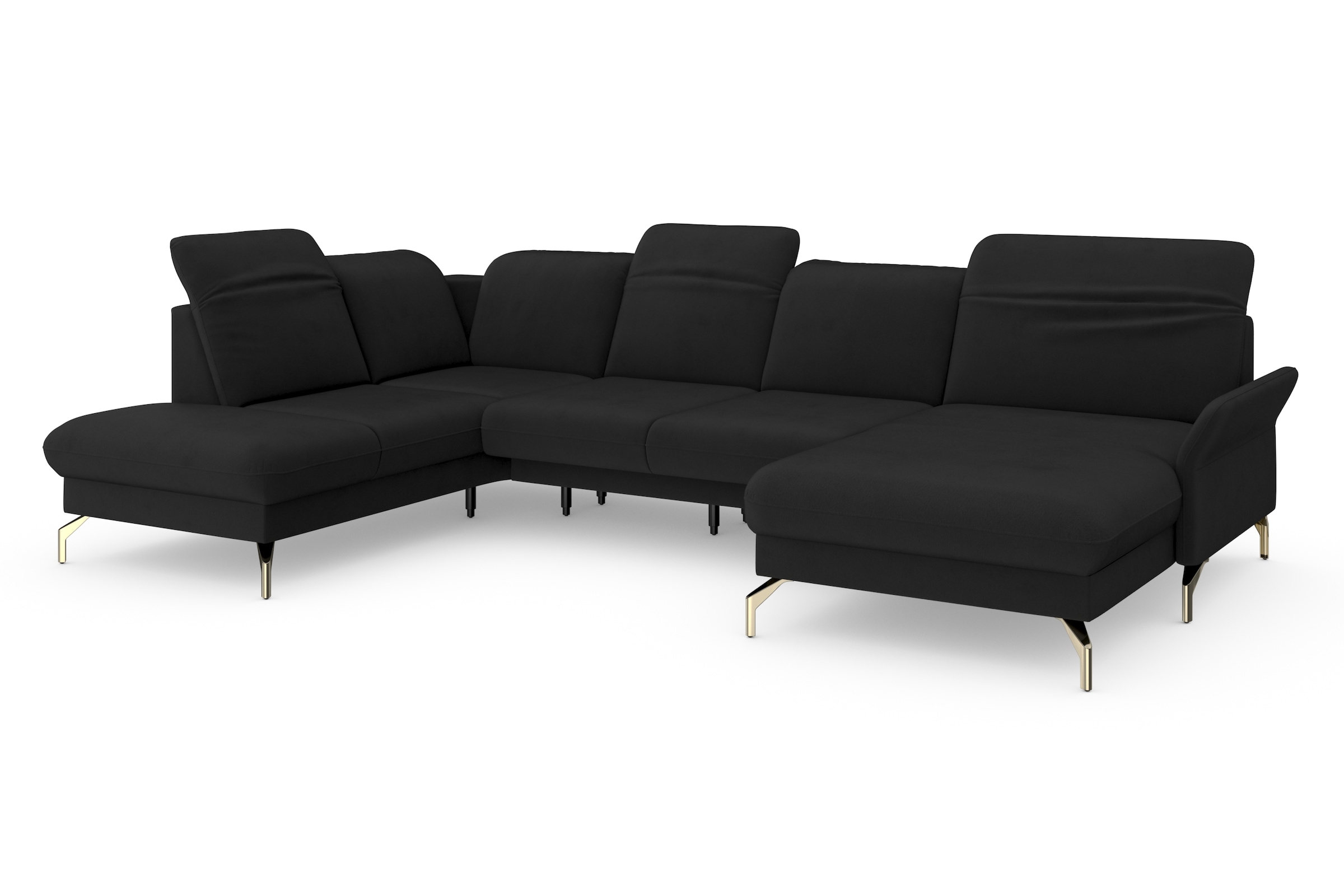 sit&more Wohnlandschaft »Fashion U-Form«, wahlweise mit Kopfteilverstellung, Vorziehsitz, motorisch, Nickelfüße
