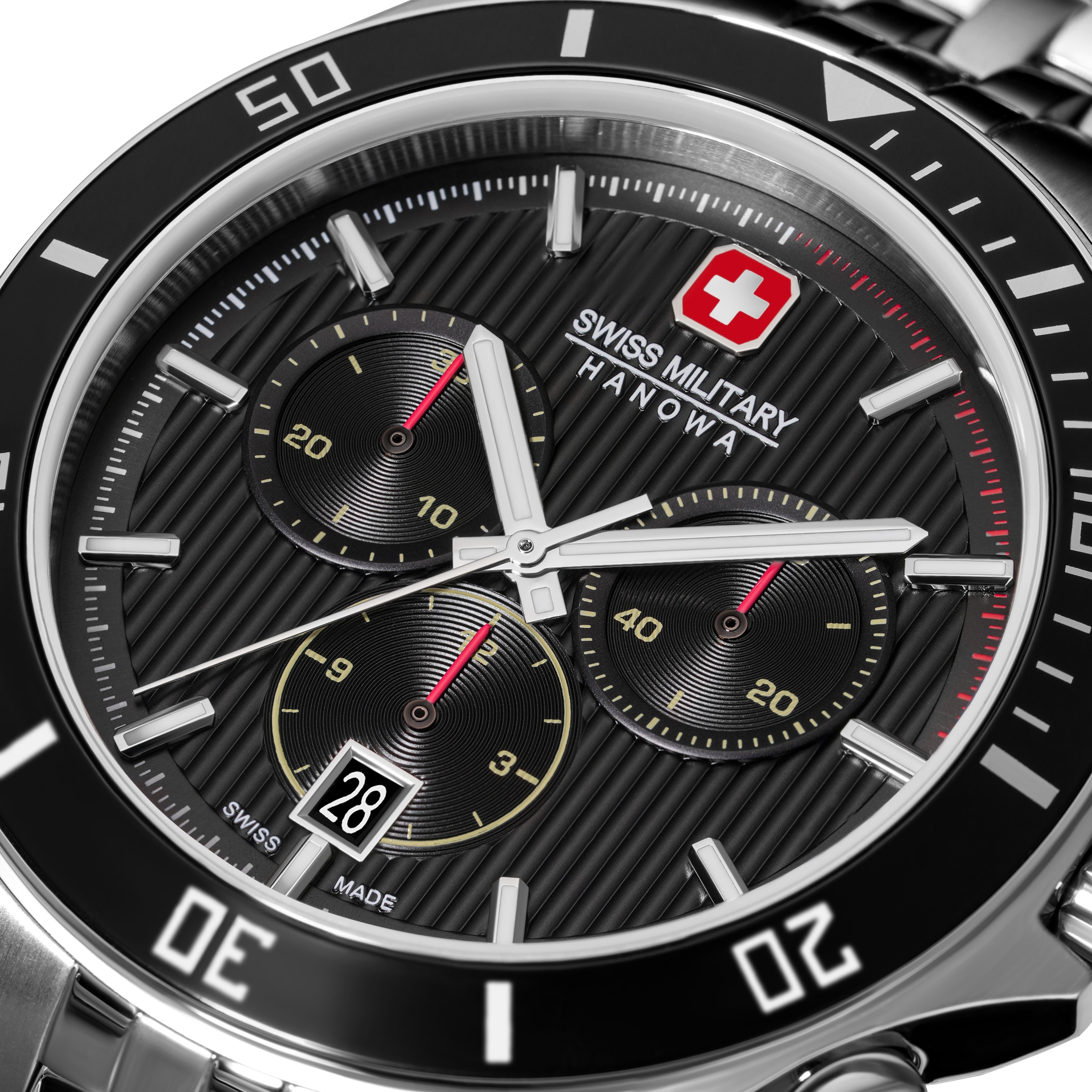 Swiss Military Hanowa Chronograph »Flagship Heritage Chrono« Quarzuhr, Armbanduhr, Herrenuhr, Swiss Made, Edelstahlarmband, analog