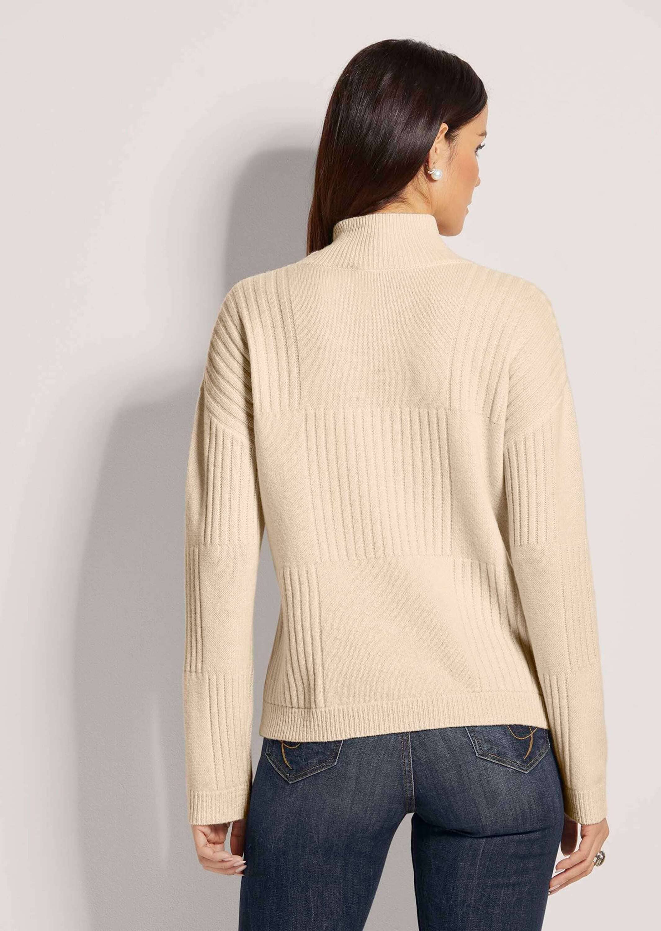 MADELEINE Longpullover »Pullover Stehkragen-Pullover aus Schurwolle«