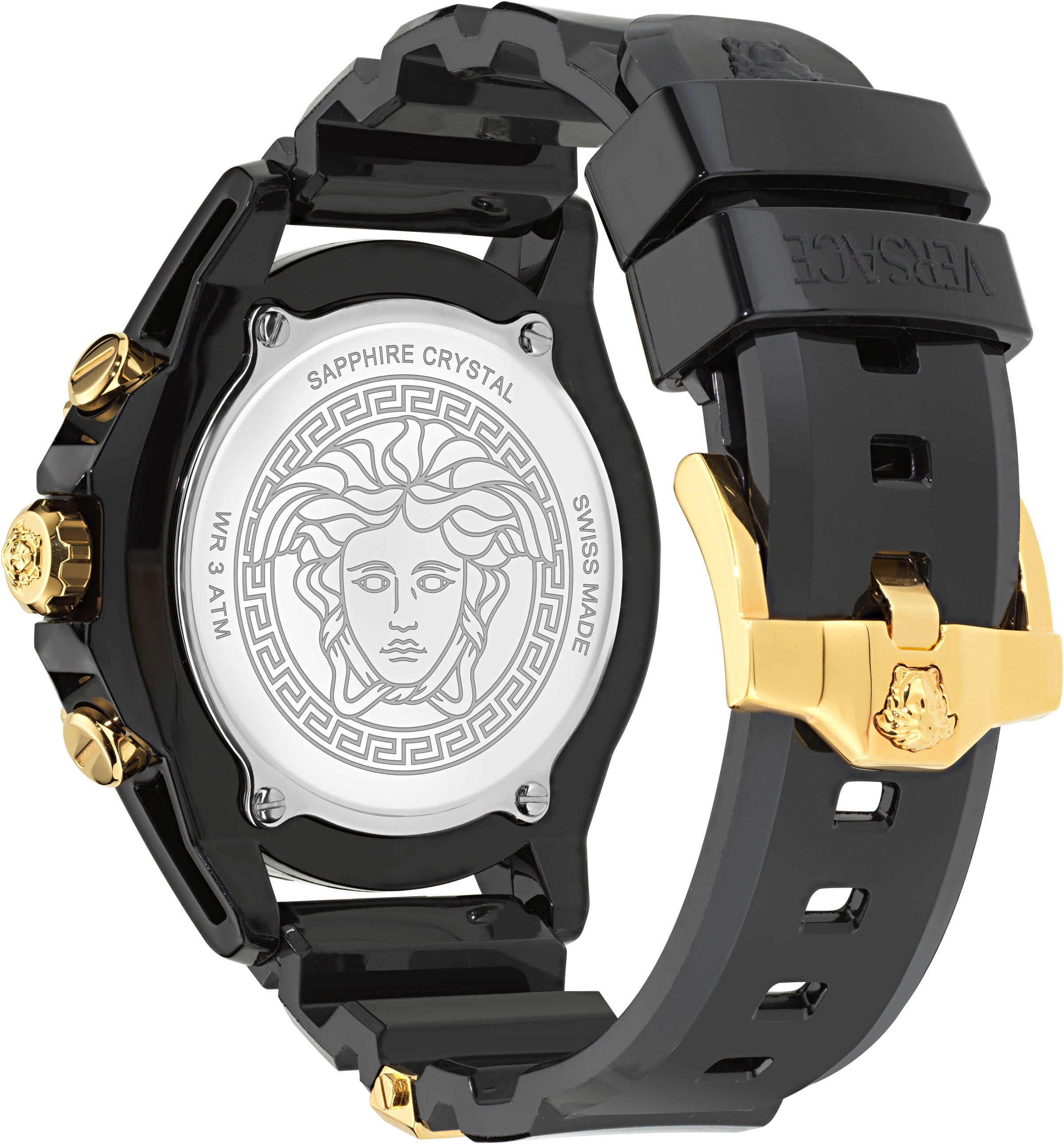 Versace Chronograph »ICON ACTIVE«, Quarzuhr, Armbanduhr, Damenuhr, Herrenuhr, Swiss Made, Polyurethanband