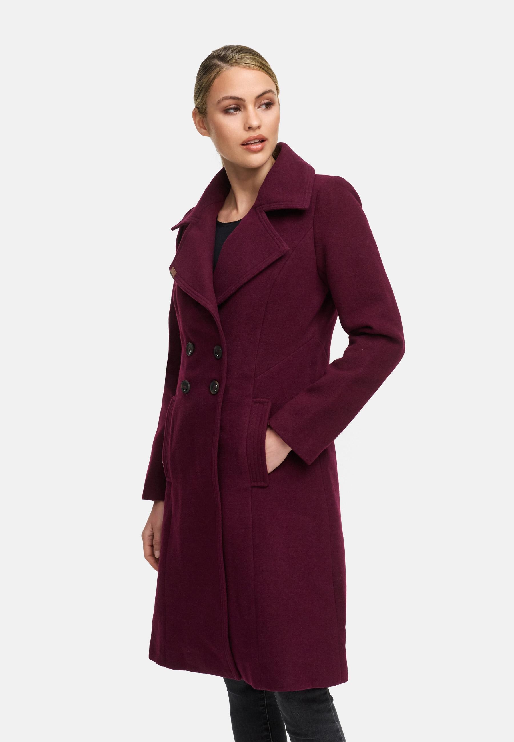 Navahoo Wintermantel »Wooly«, edler Damen Trenchcoat in Wollmantel-Optik