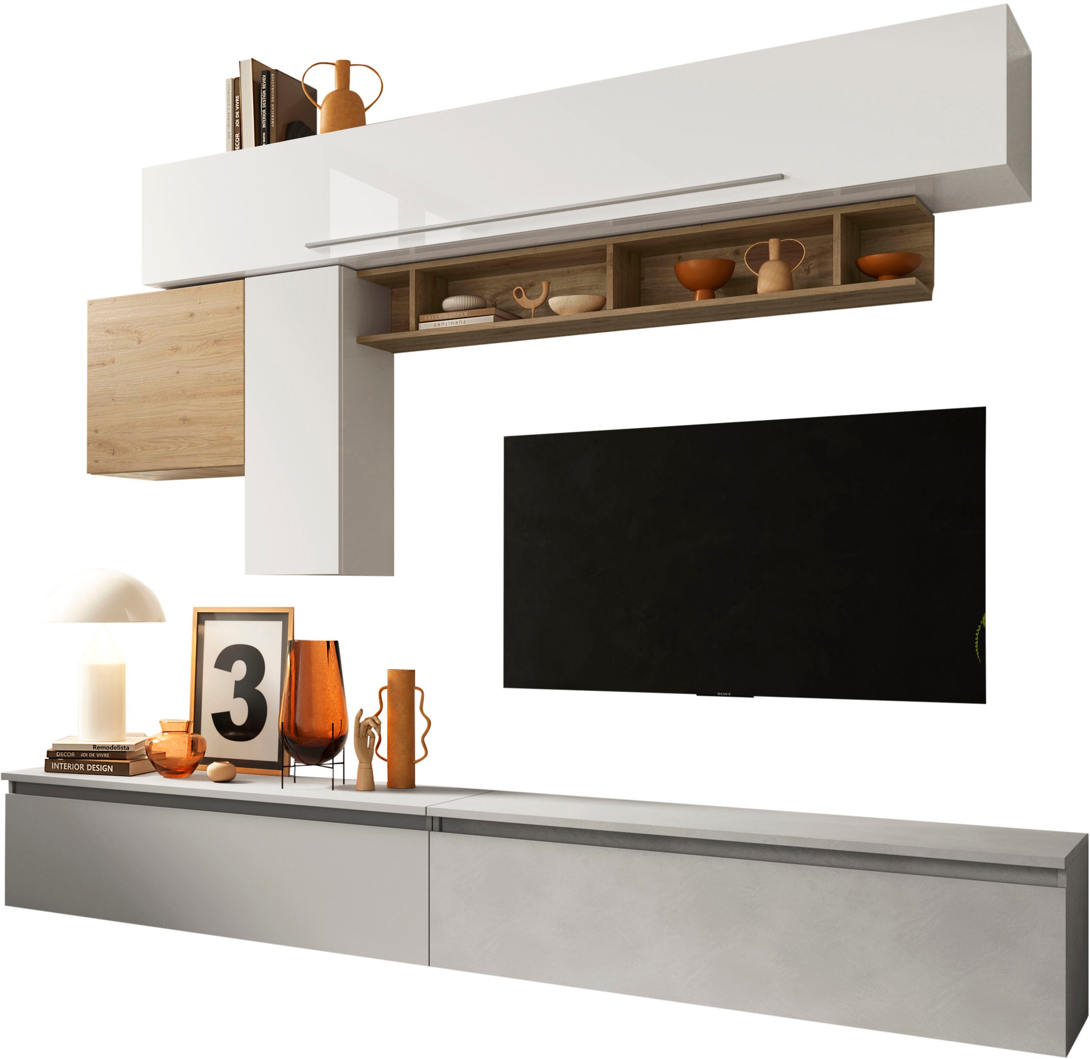 INOSIGN Wohnwand "INFINITY, 6tlg. Breite 262 cm, Höhe variabel, Schrankw., günstig online kaufen