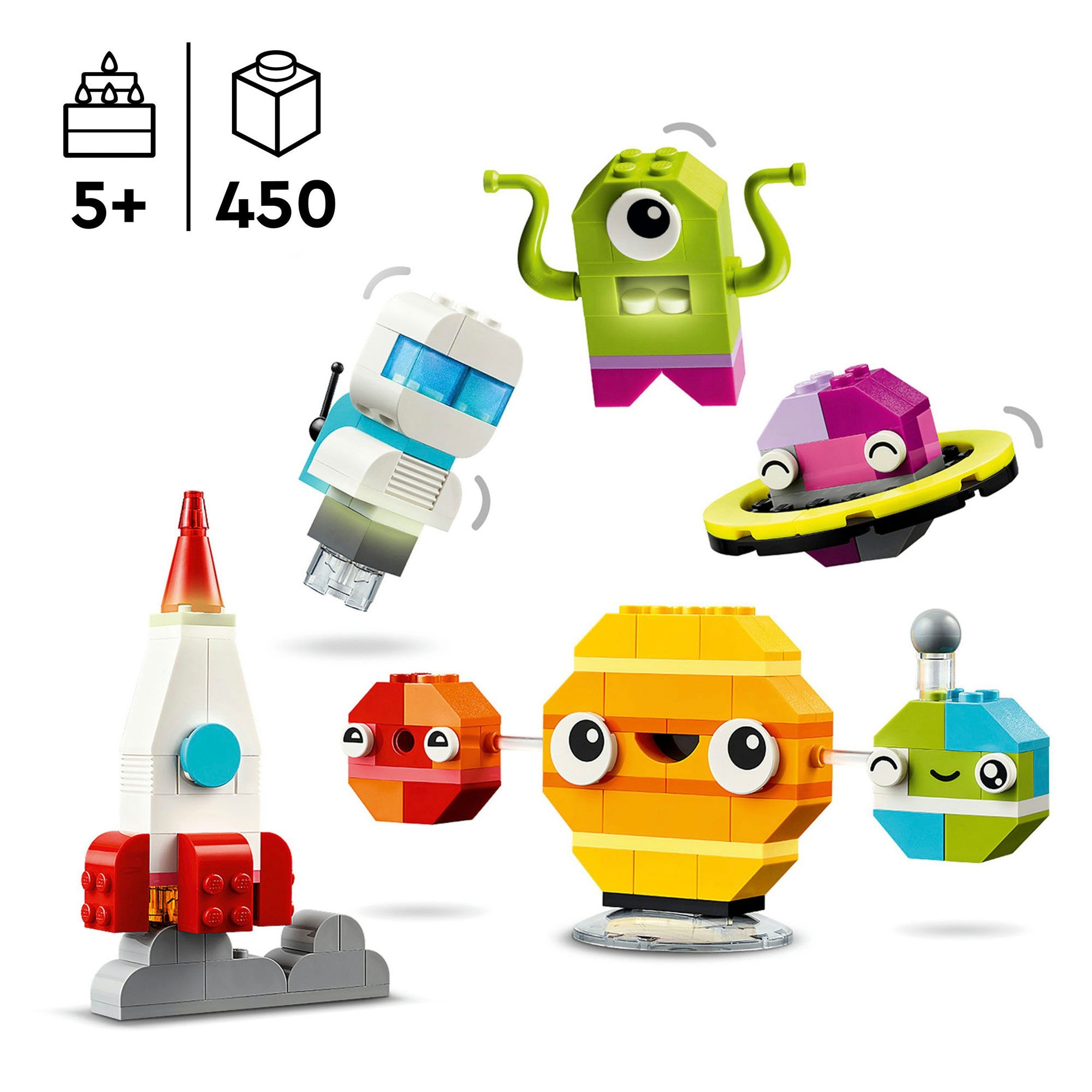 LEGO® Konstruktionsspielsteine »Kreative Weltraumplaneten (11037), LEGO Classic«, (450 St.), Made in Europe