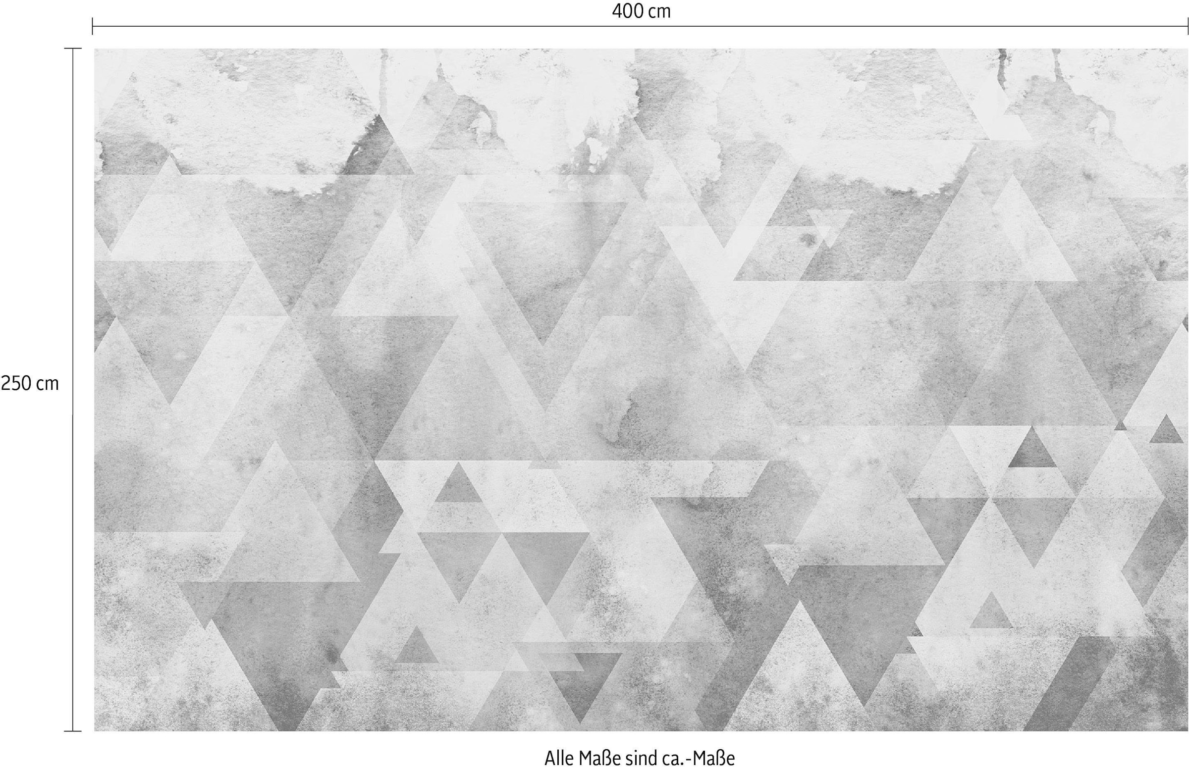 Komar Vliestapete »Triangles Blue«, 400x250 cm (Breite x Höhe), Vliestapete, 100 cm Bahnbreite
