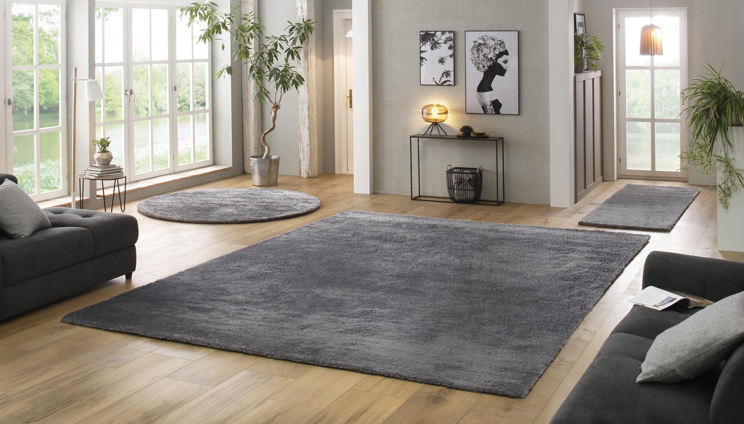 Bruno Banani Teppich »Dana Teppich, besonders weich und kuschelig, Kundenliebling«, rechteckig, 30 mm Höhe, uni, Mikrofaser Teppiche, Wohnzimmer, Schlafzimmer, Esszimmer