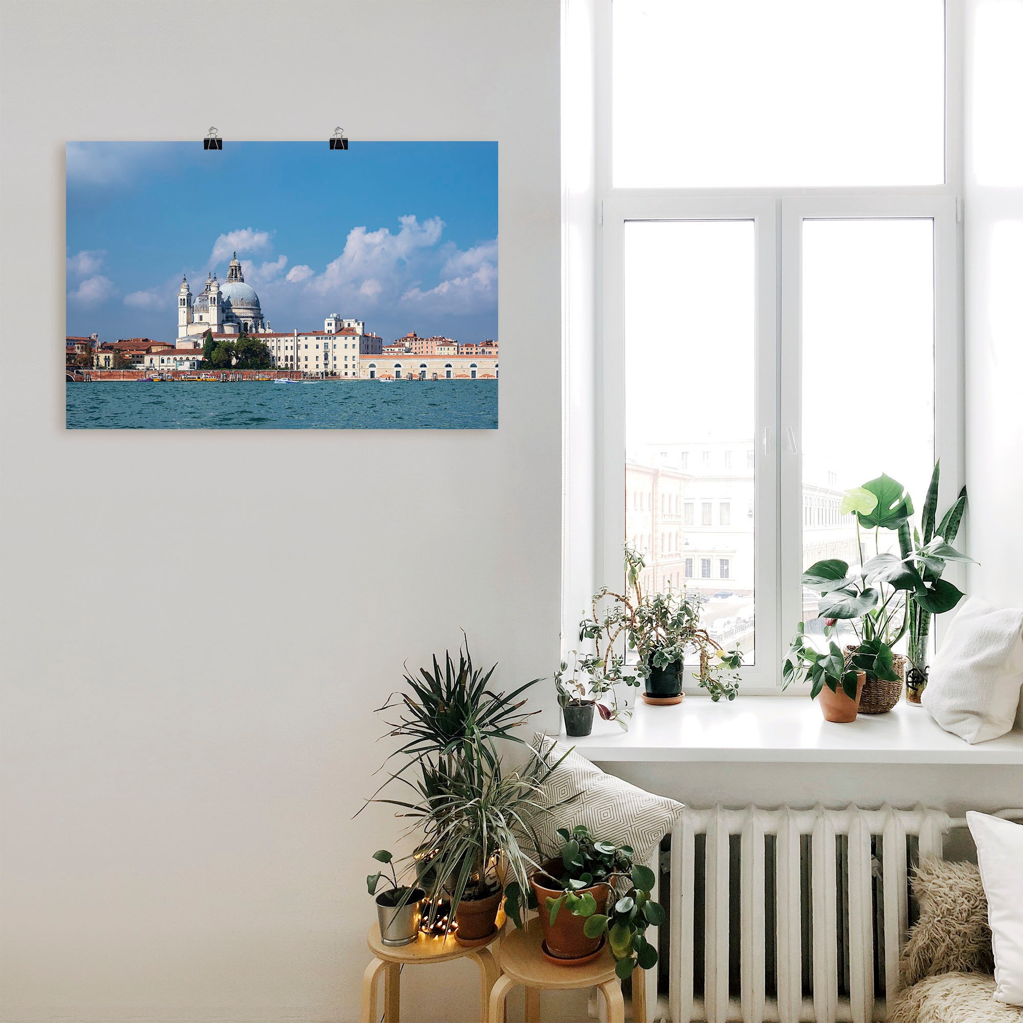 Artland Leinwandbild »Blick auf historische Gebäude Venedig II«, Venedig, (1 St.), auf Keilrahmen gespannt