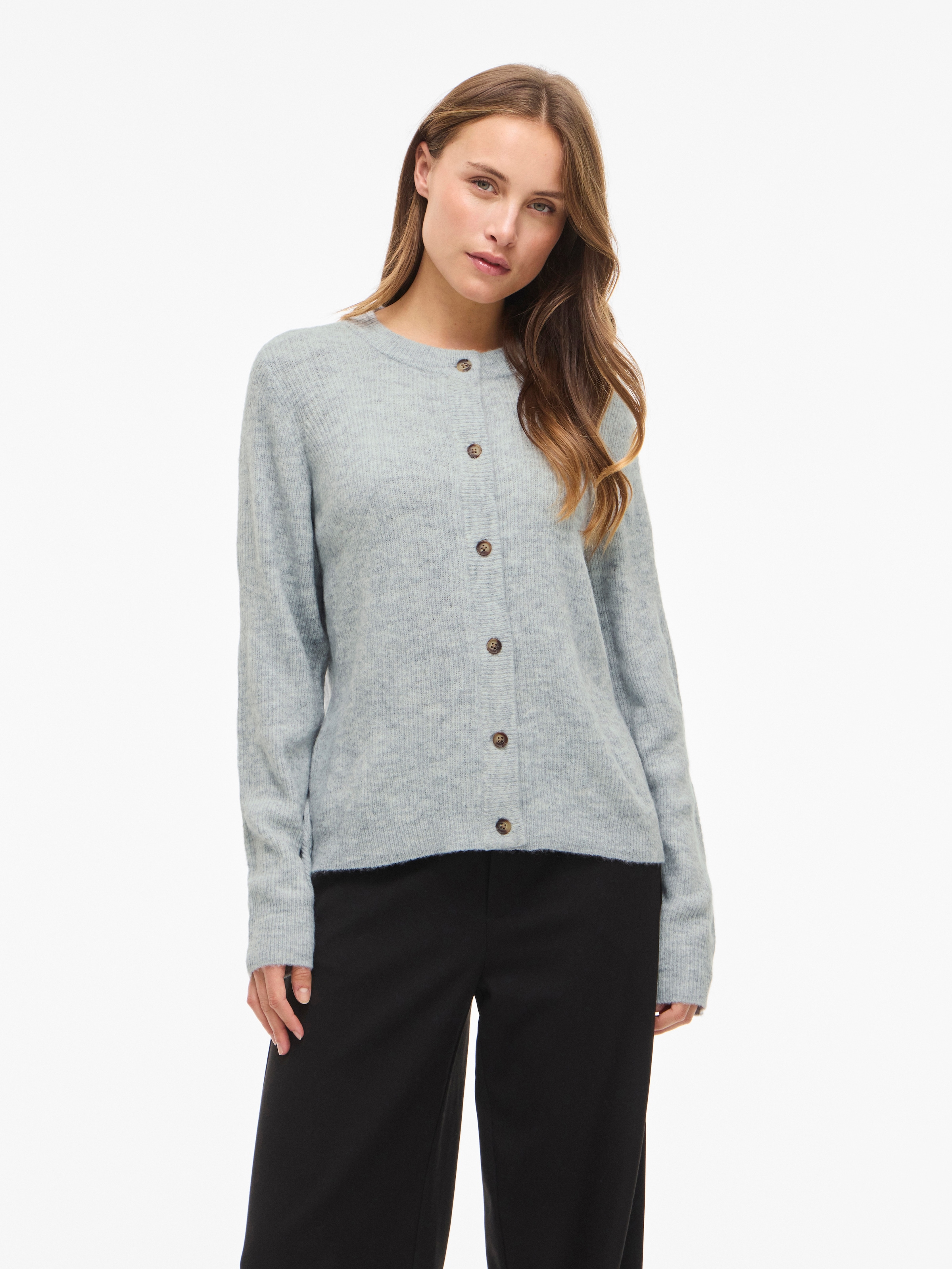 Vila Strickjacke "VIVIOLI O-NECK RIB KNIT CARDIGAN-NOOS" günstig online kaufen