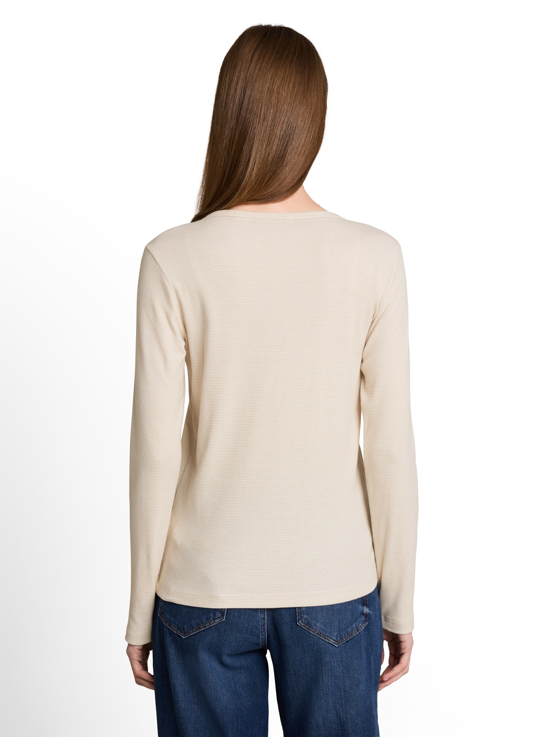 TOM TAILOR Langarmshirt mit feinen Streifen und Rundhals