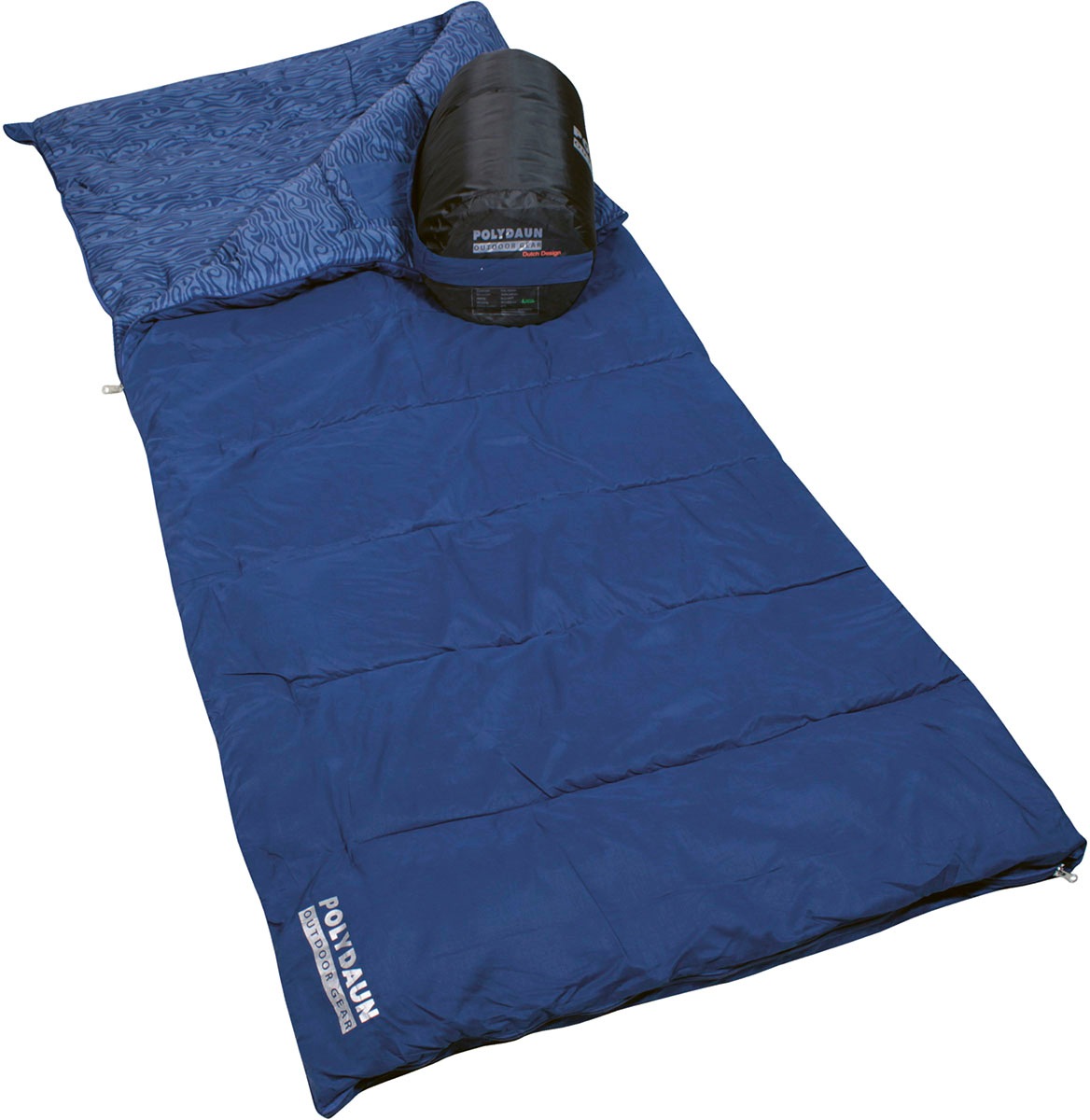 POLYDAUN Deckenschlafsack "Schlafsack Beach House XL", B/L: 90cm x 220cm, umlaufender Reißverschluss, blau, Schlafsäcke