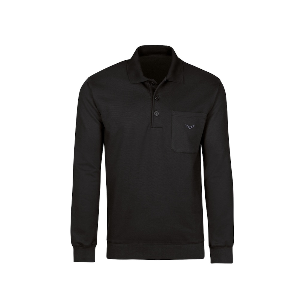 Trigema Sweatshirt »TRIGEMA Langarm Polo aus Sweat-Qualität«