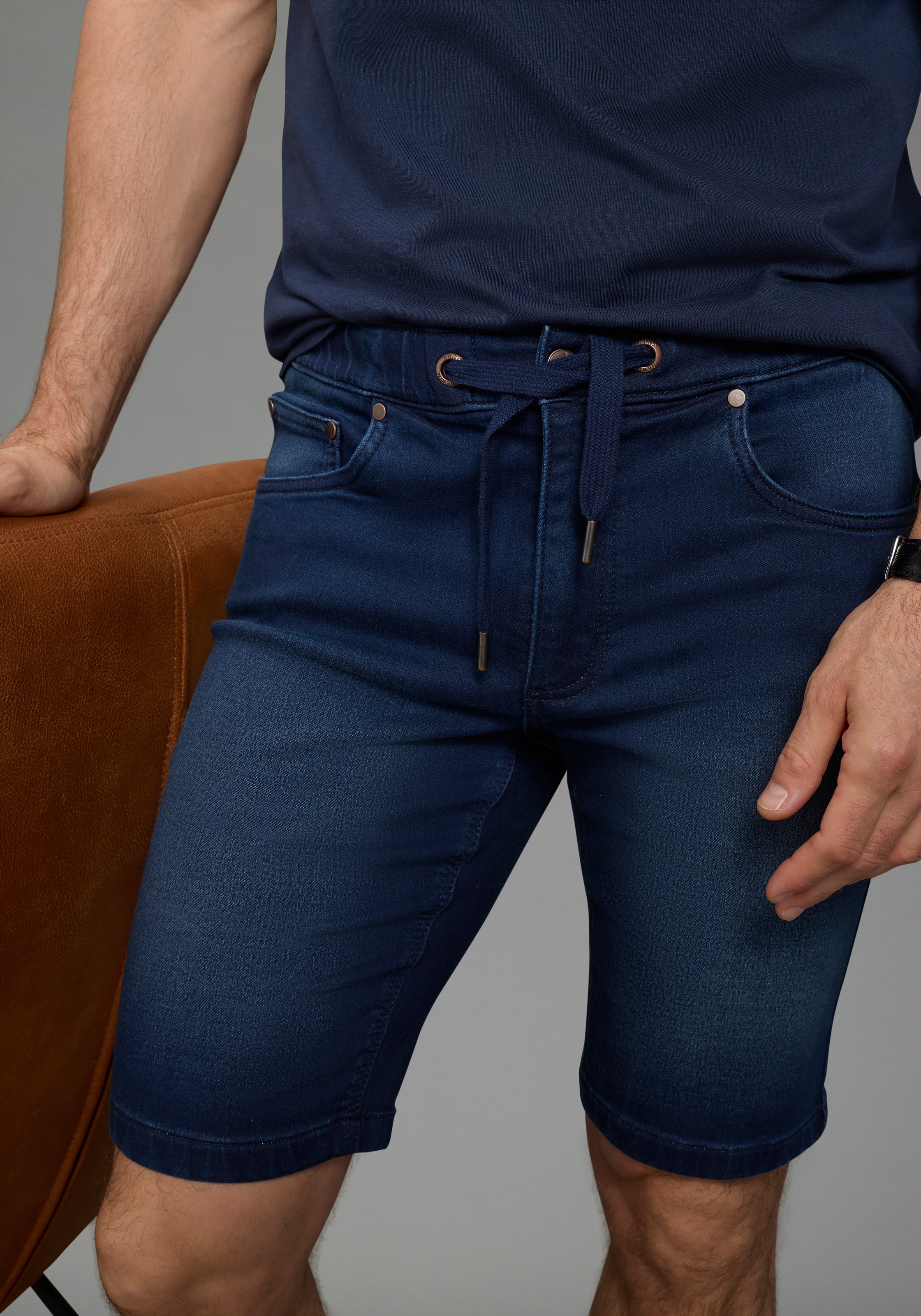 Arizona Jeansshorts gerade geschnittenes Bein, Regular Fit Passform