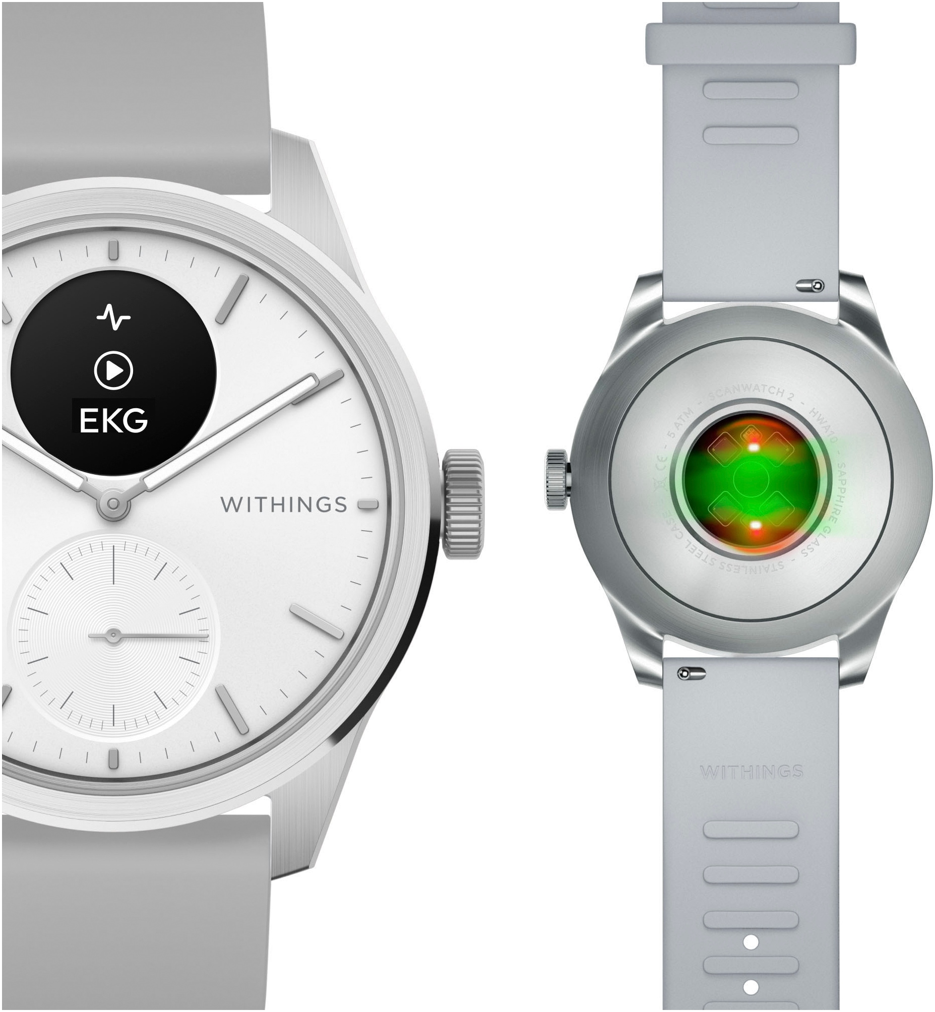 Withings Smartwatch »ScanWatch 2 42mm«, HealthSense OS,)