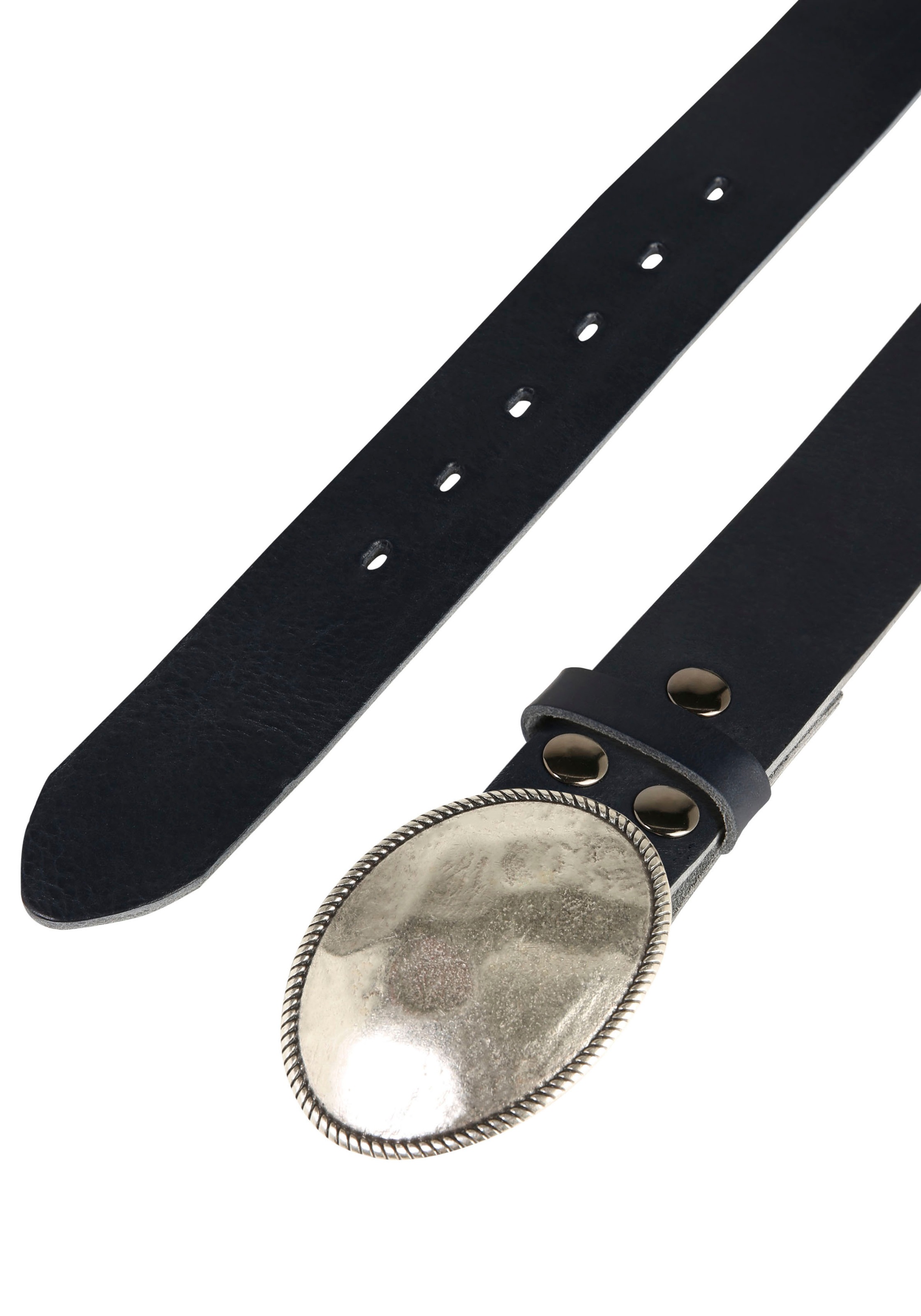 Rettungsring Gürtel Ledergürtel mit austauschbarer Schließe "Oval Matt Gehä günstig online kaufen