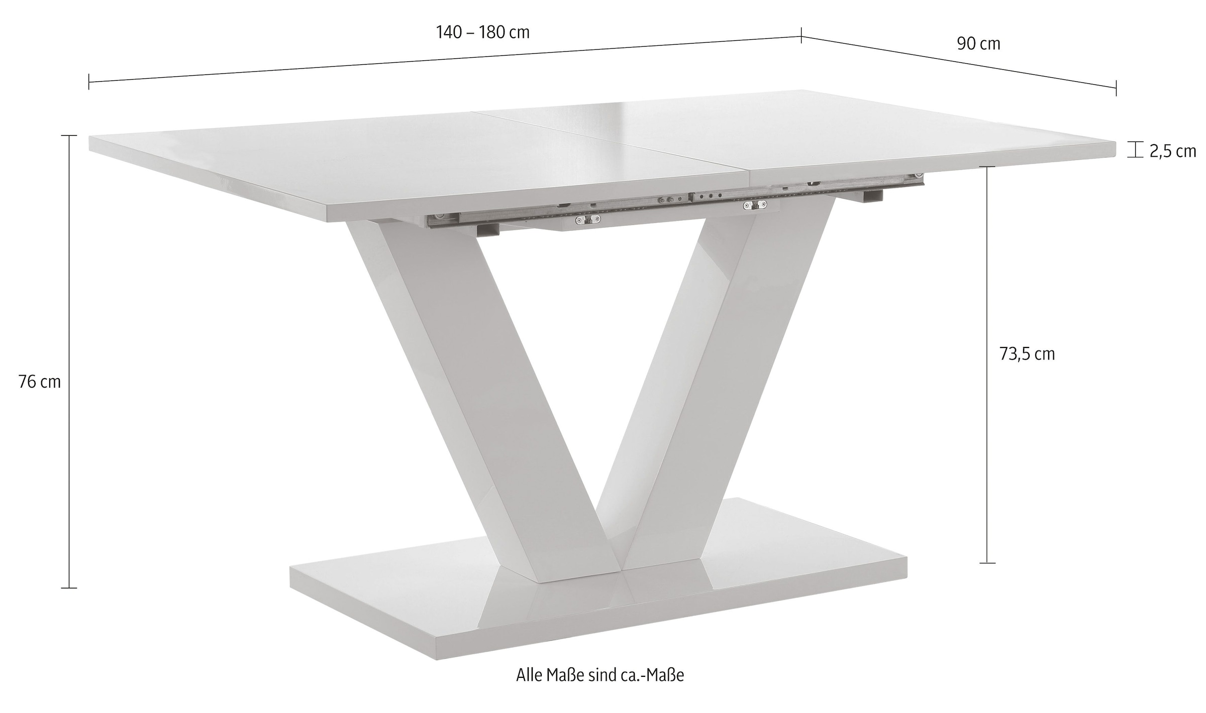 INOSIGN Esstisch »ausziehbar Andy«, mit Auszugsfunktion, 2 Breiten (140-180 cm oder 180-220 cm)