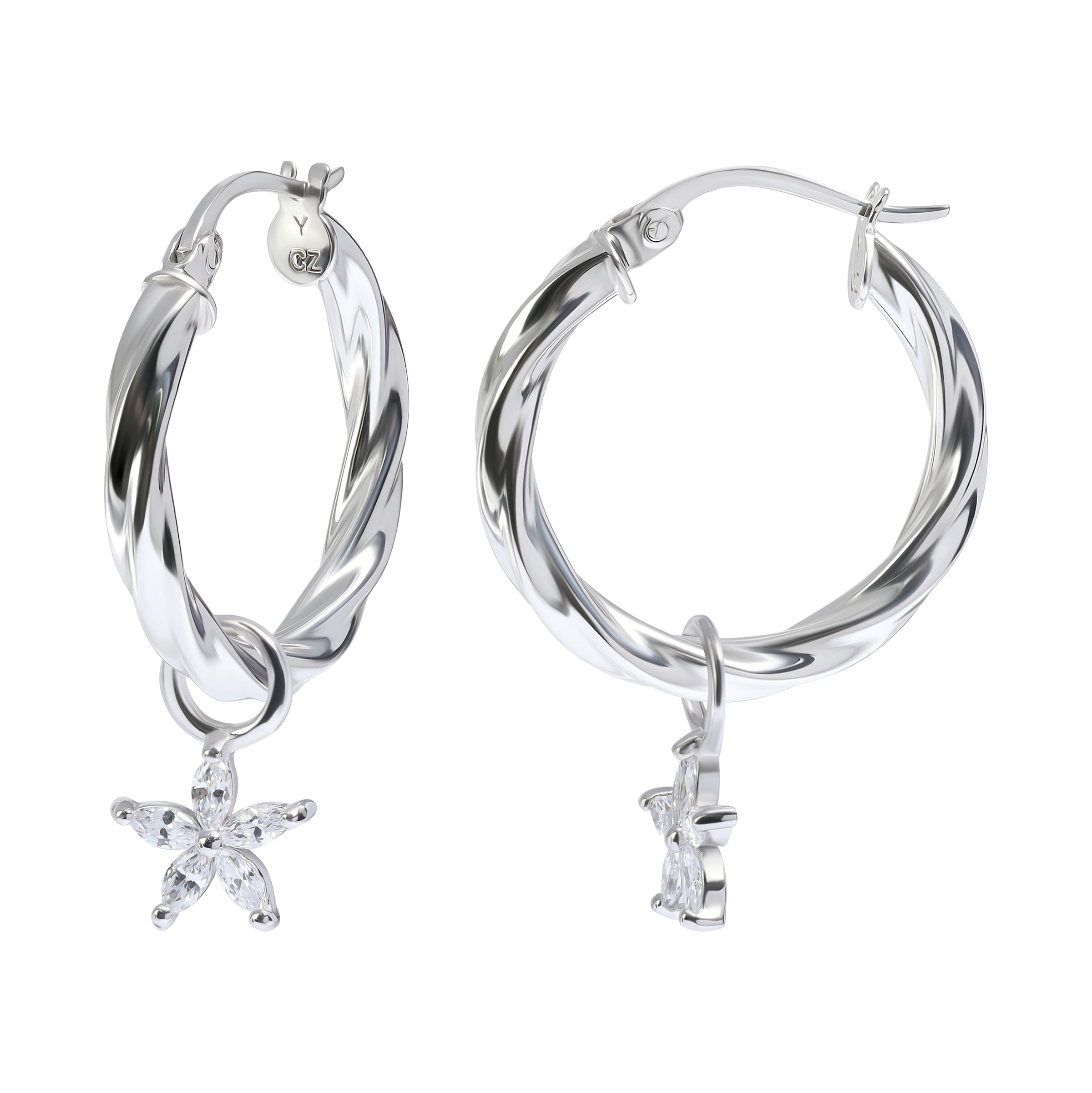 Firetti Paar Creolen »Multipack Schmuck Geschenk Silber 925 Ohrschmuck Ohrringe Charm« mit Zirkonia (synth.)