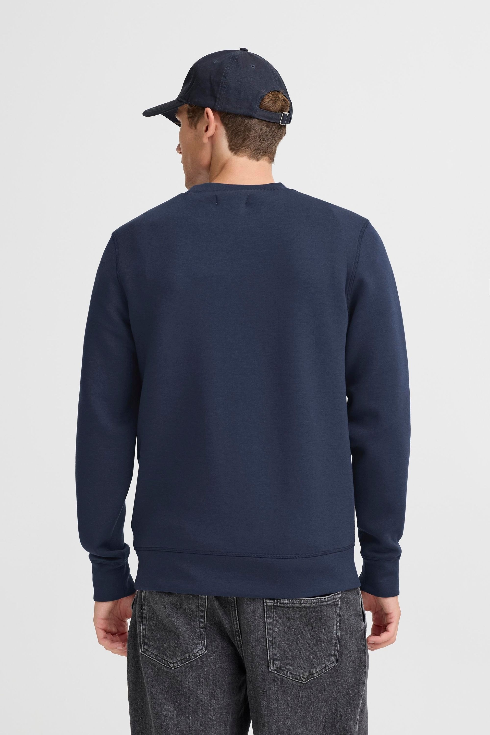 Longpullover CASUAL FRIDAY "Sweatshirt CFSebastian", Herren, Gr. 3XL, schwarz (schwarz iris), Obermaterial: 80% Viskose CV. 13% Polyester PES. 7% Elasthan EL., Sweatshirts Longpullover 3